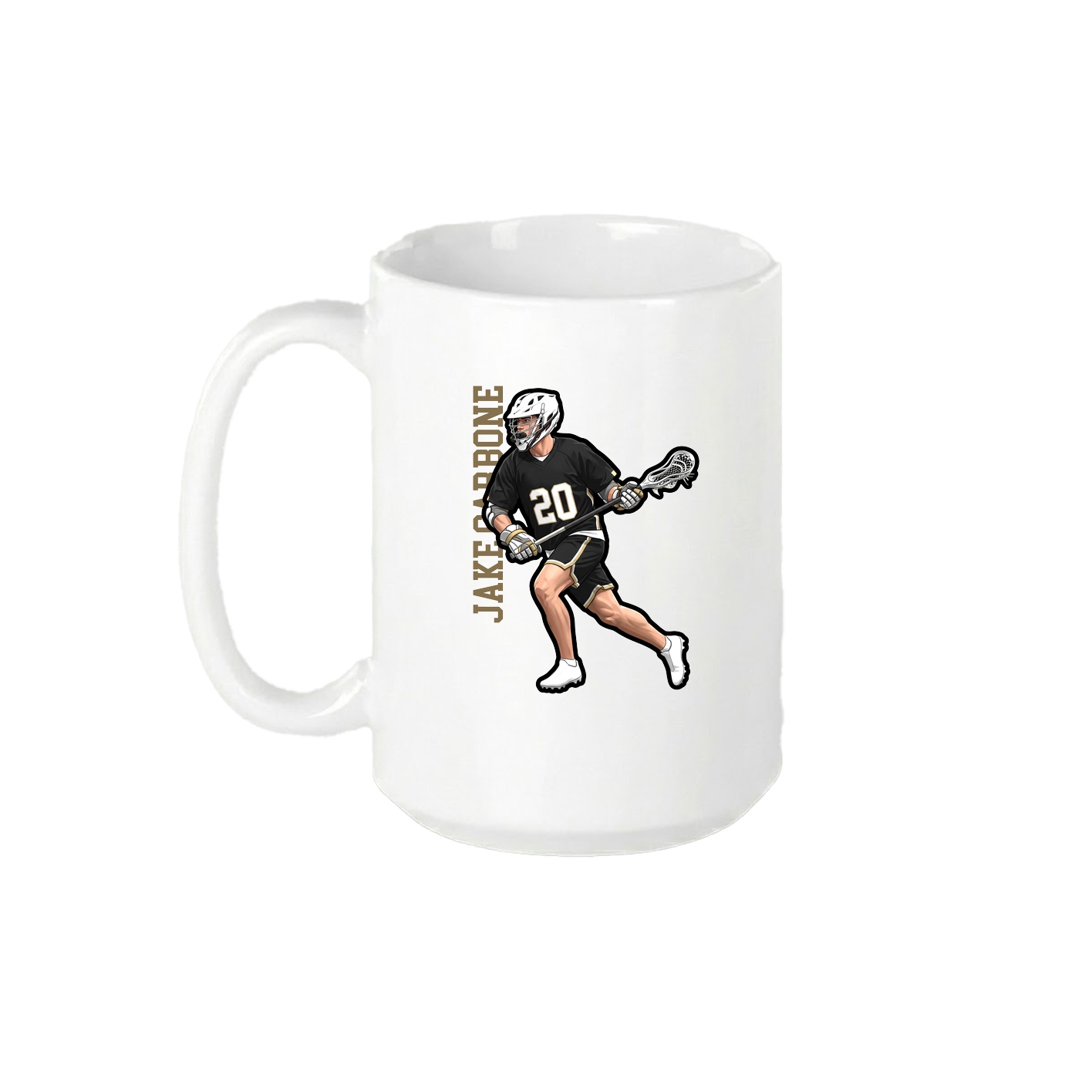 15oz Coffee Mug — Name Vertical in White