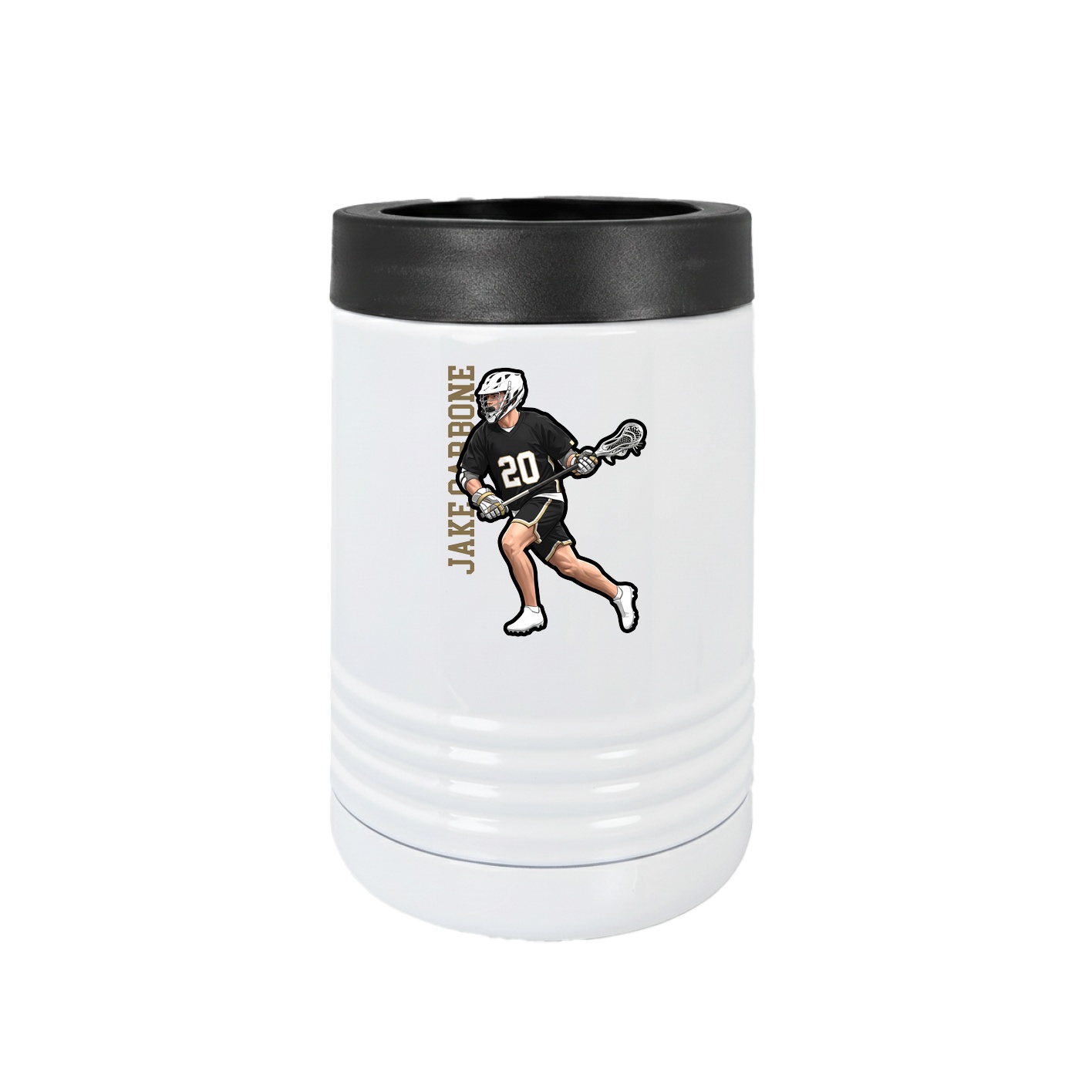 Beverage Holder — Name Vertical in White