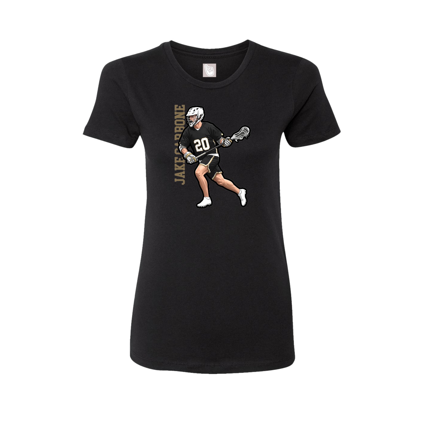 Fitted Women's Tee — Name Vertical in Black