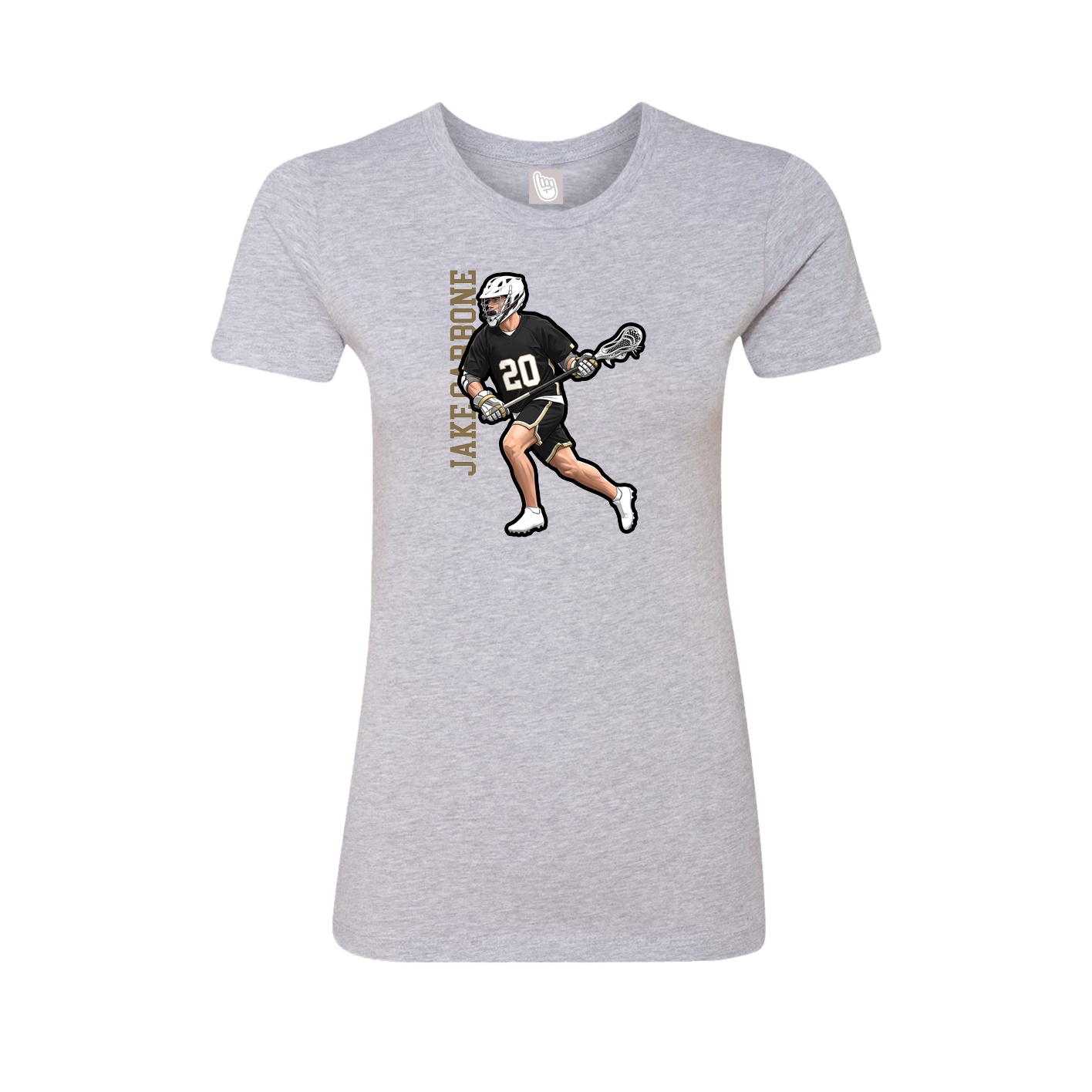 Womens Tee — Name Vertical in Grey