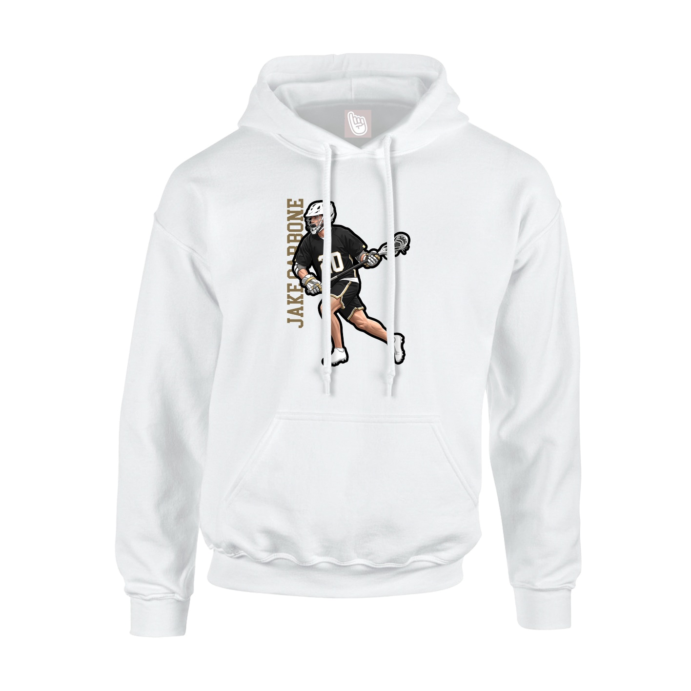 Youth Hoodie — Name Vertical in White