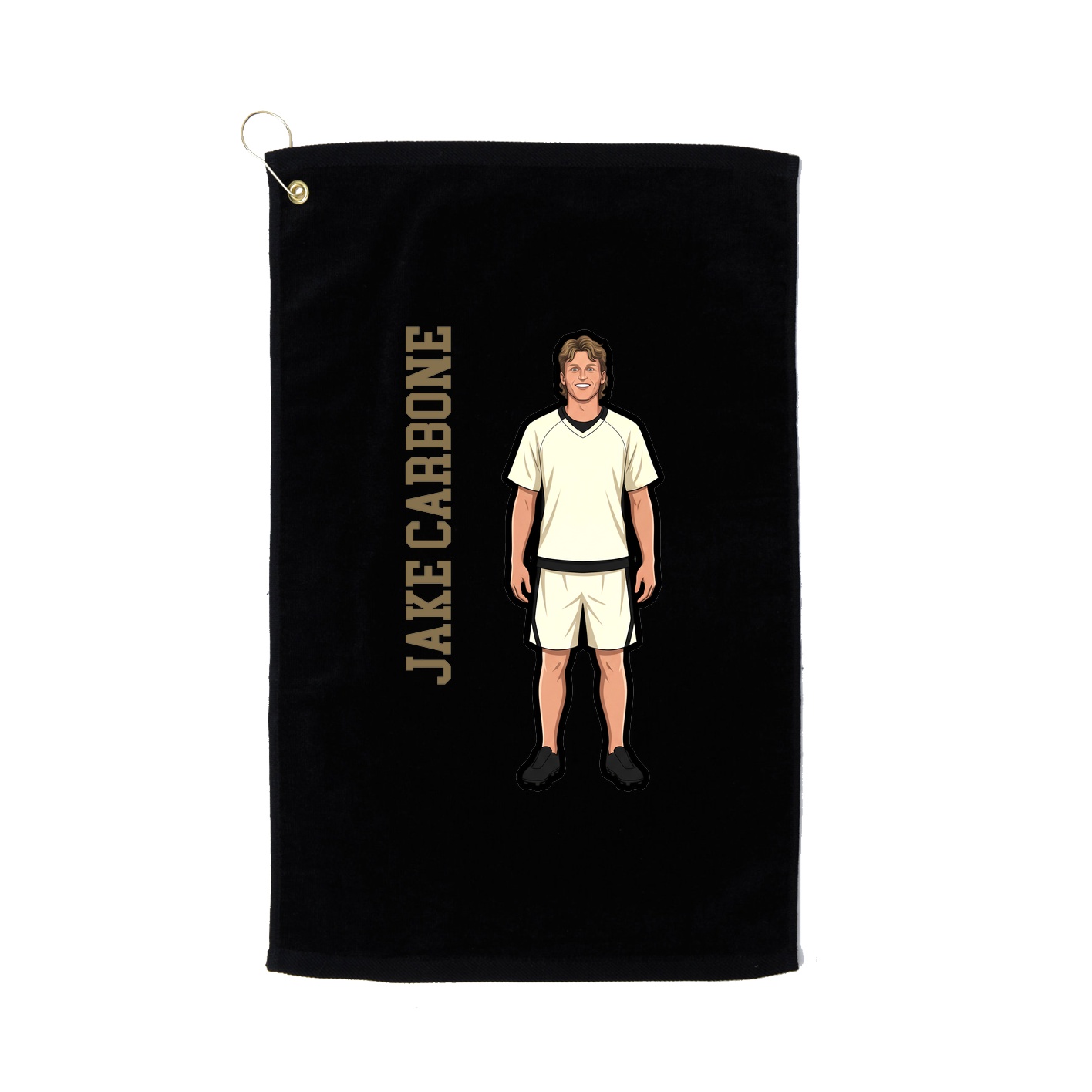 Golf Towel — Name Vertical in Black