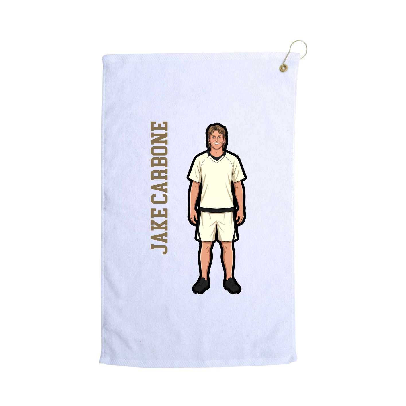 Golf Towel — Name Vertical in White