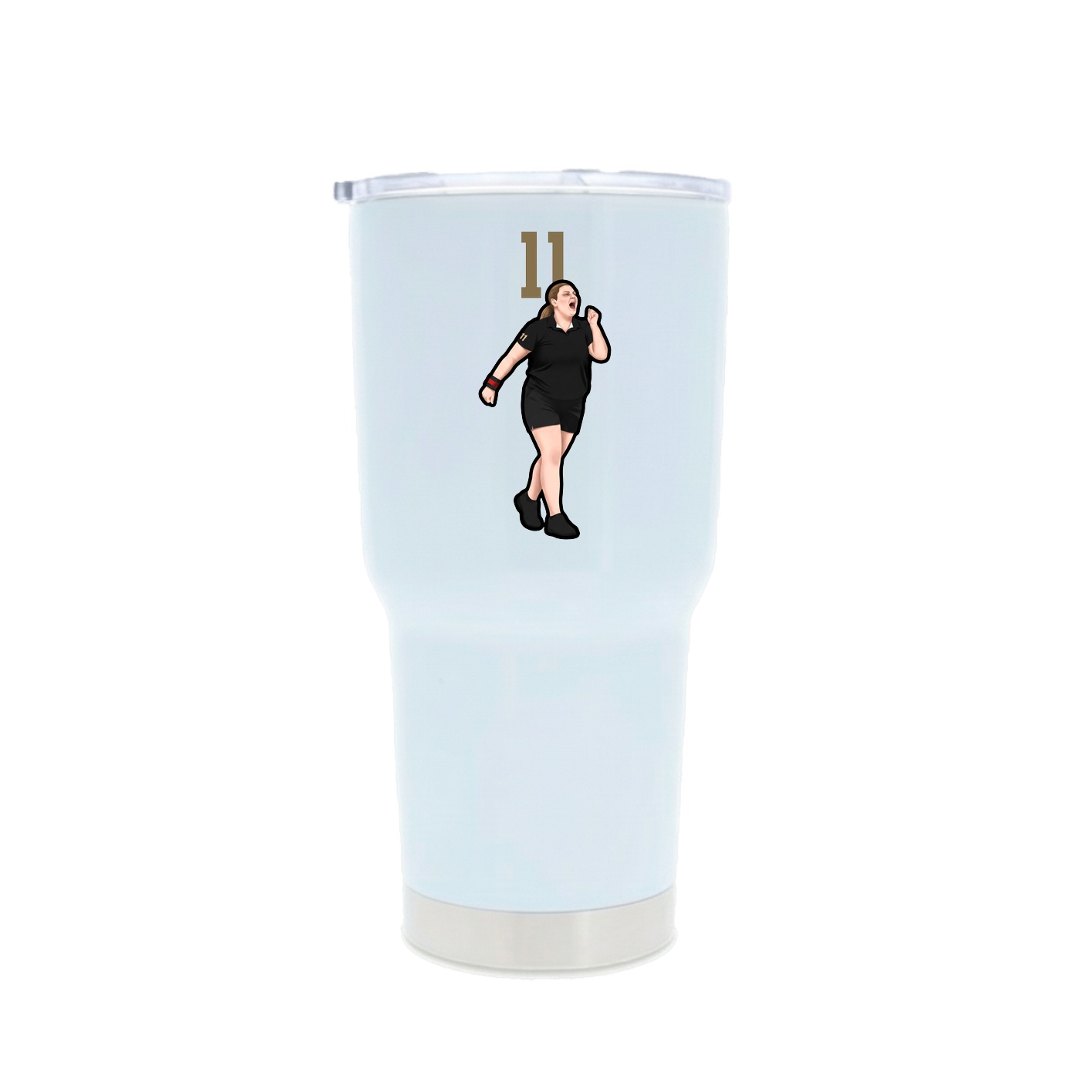 30oz Stainless Steel Tumbler — Number Top in White