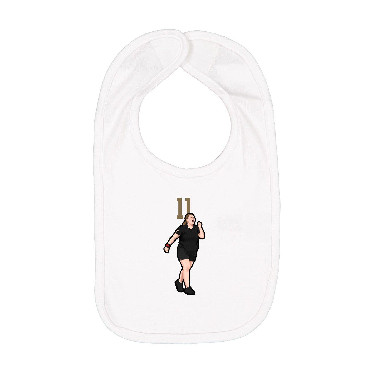 Infant Bib — Number Top in White