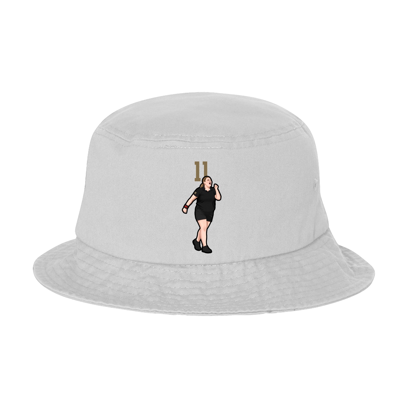 Bucket Cap — Number Top in White