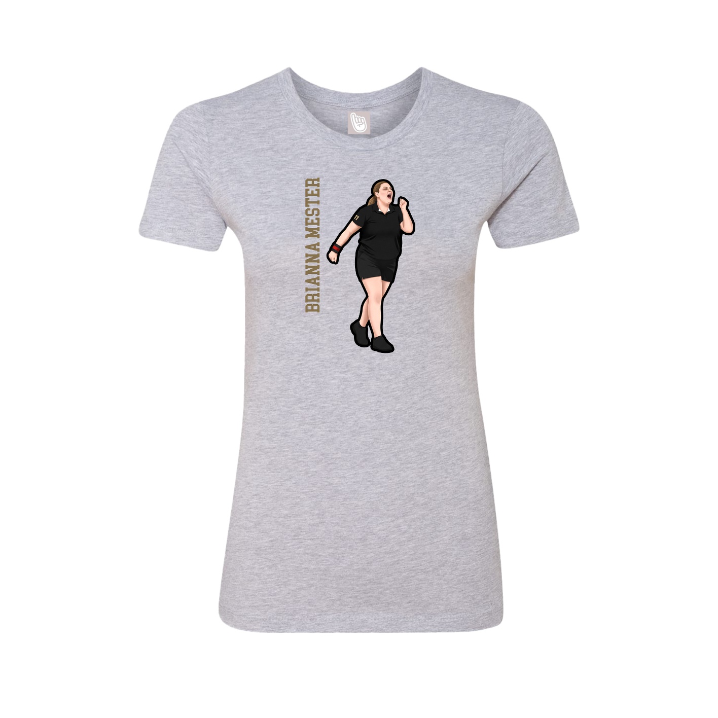 Womens Tee — Name Vertical in Grey
