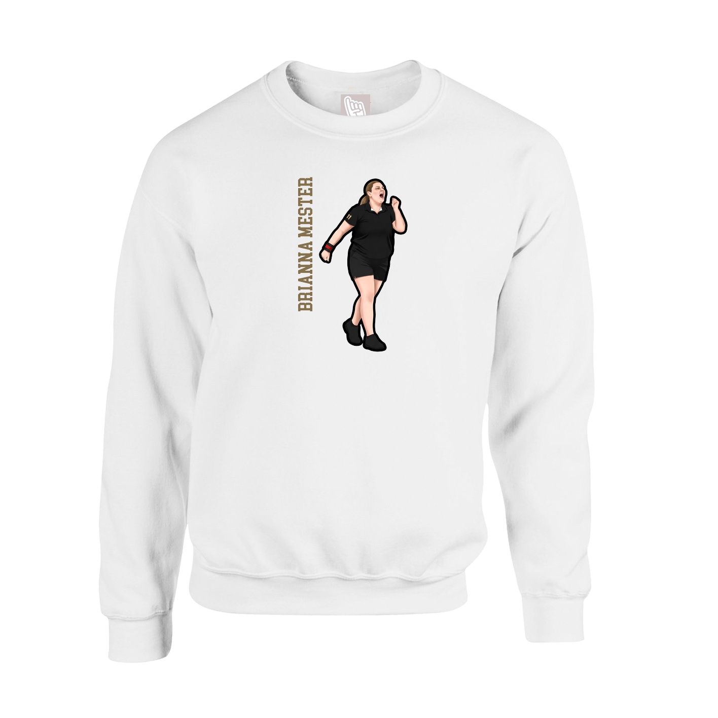 Fleece Crew — Name Vertical in White
