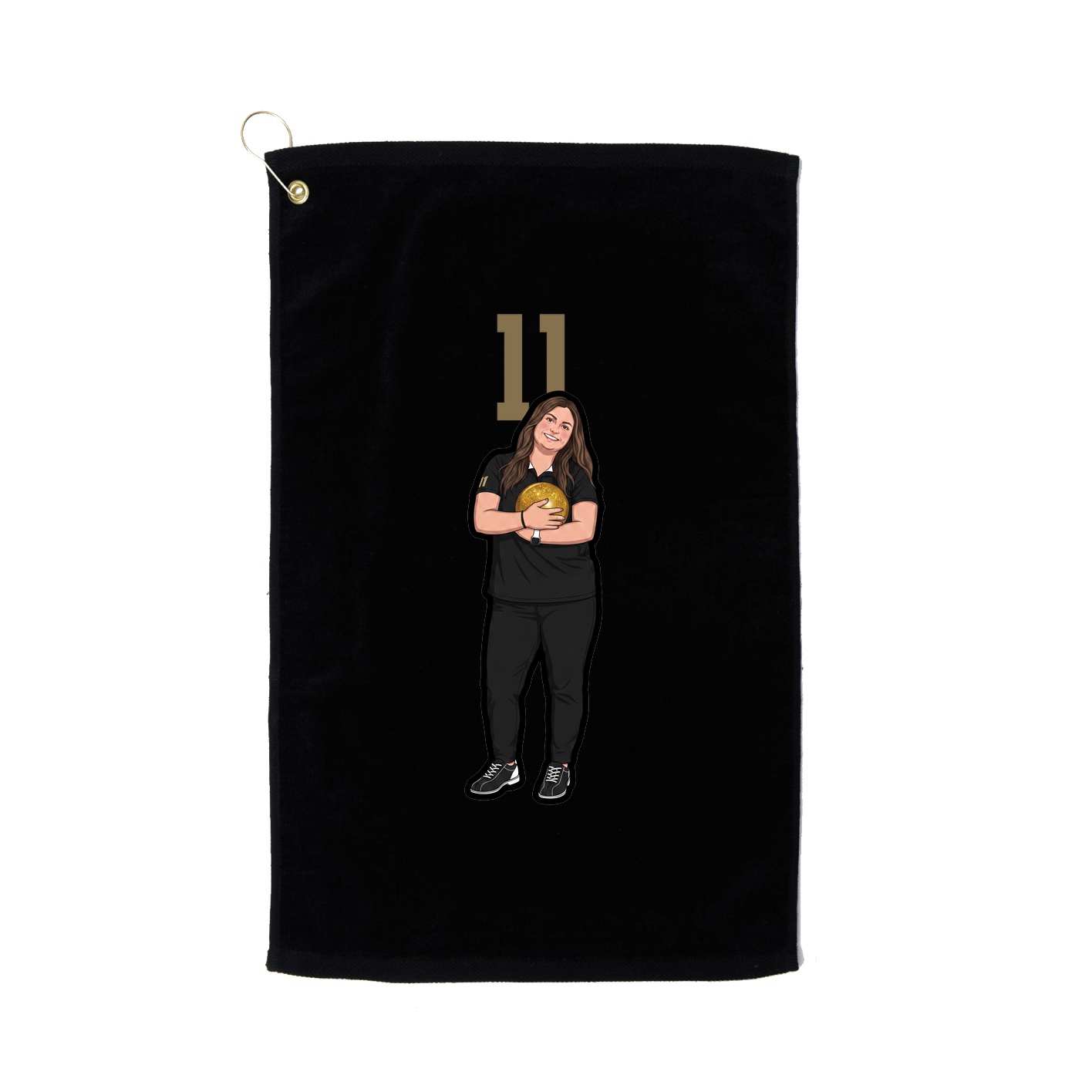 Golf Towel — Number Top in Black