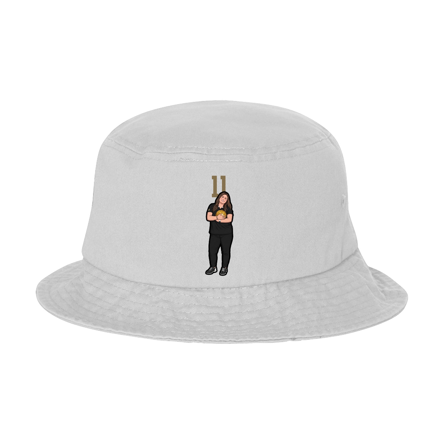 Bucket Cap — Number Top in White