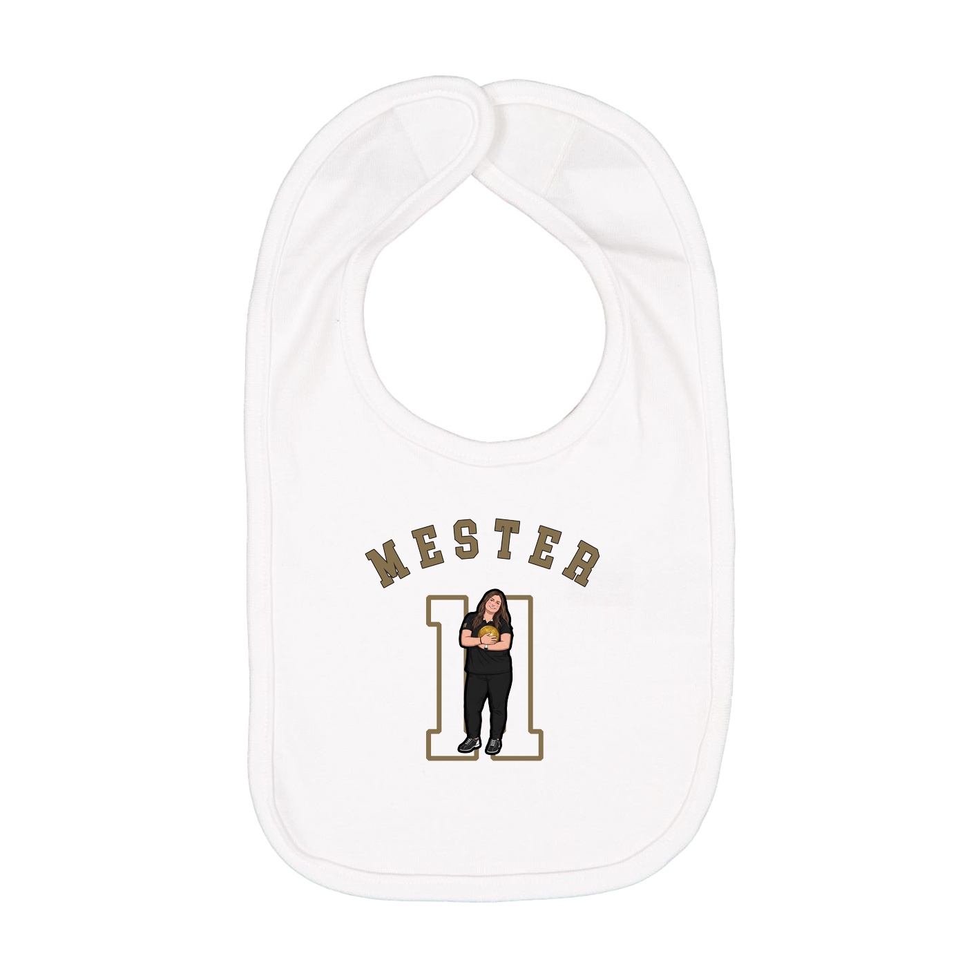 Infant Bib — Shirsey Arch in White