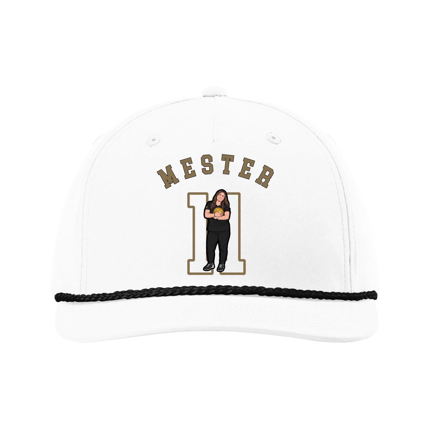 Five-Panel Classic Rope Cap — Shirsey Arch in White