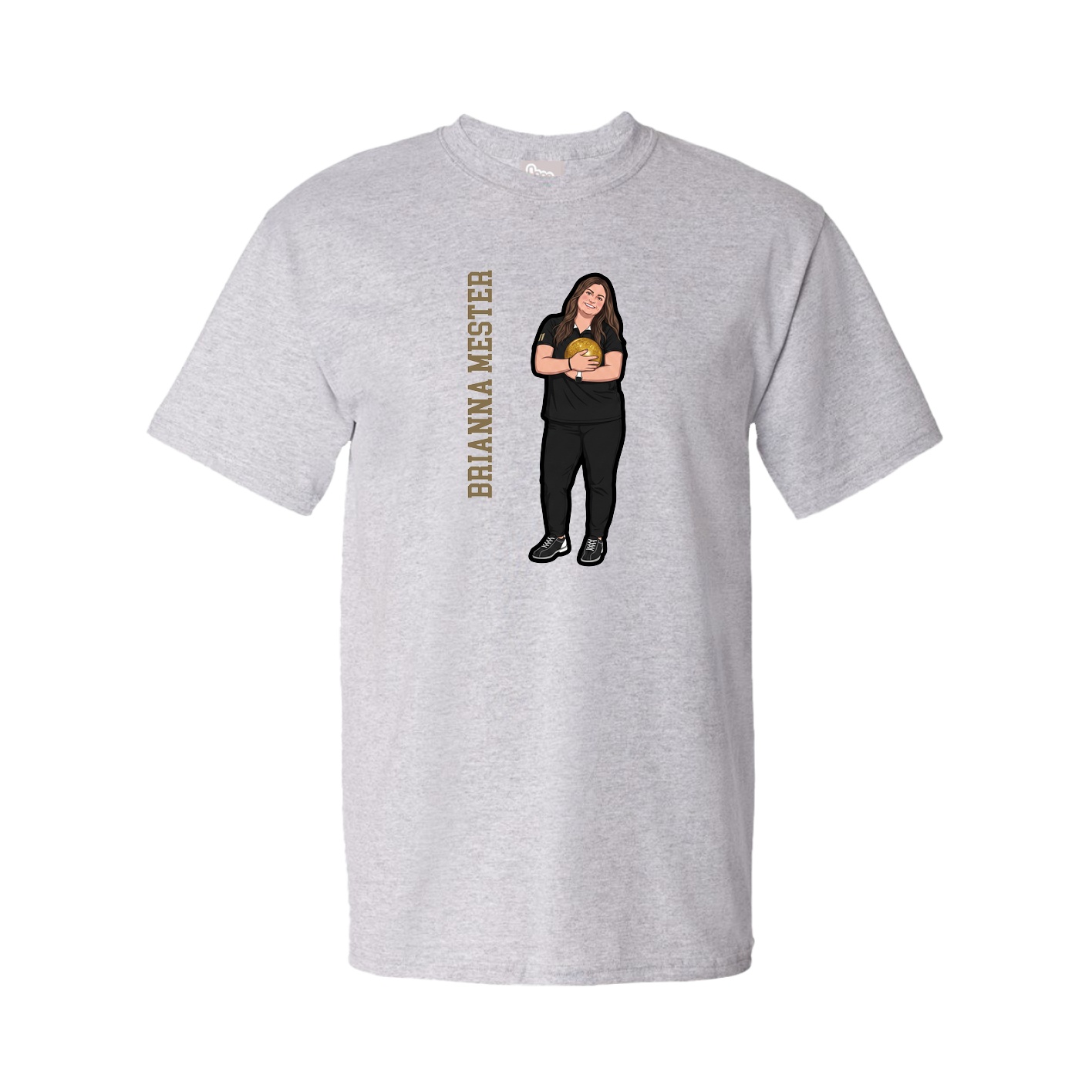 Tee — Name Vertical in Grey
