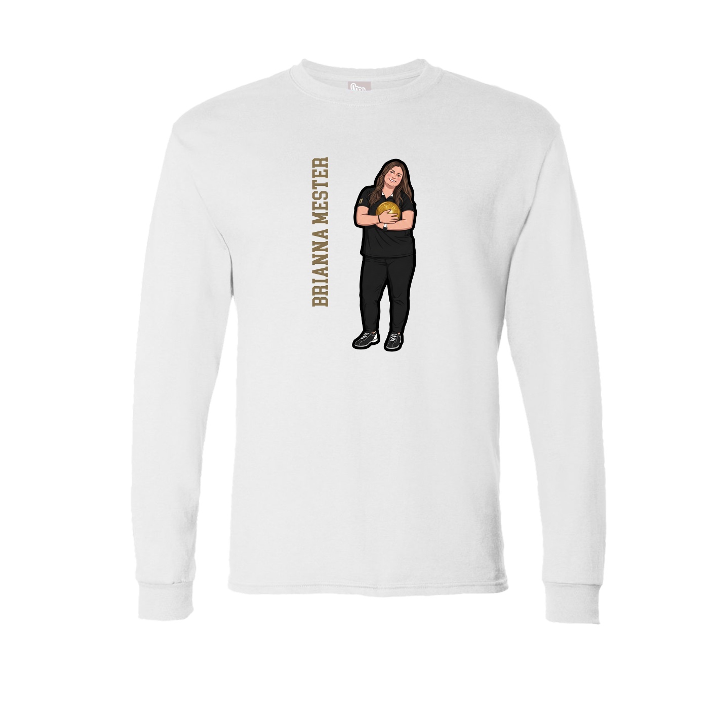 Long Sleeve Tee — Name Vertical in White