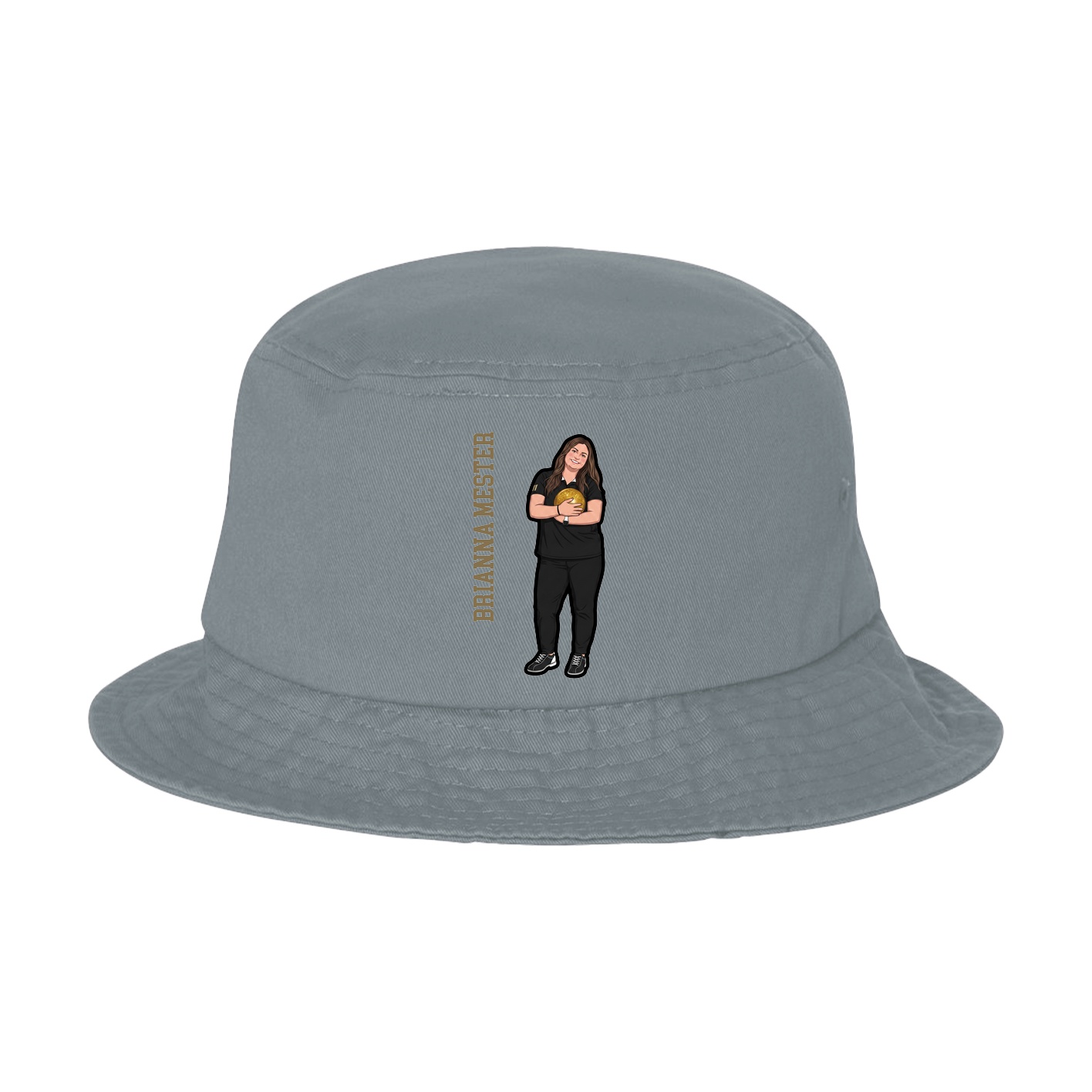 Bucket Cap — Name Vertical in Grey