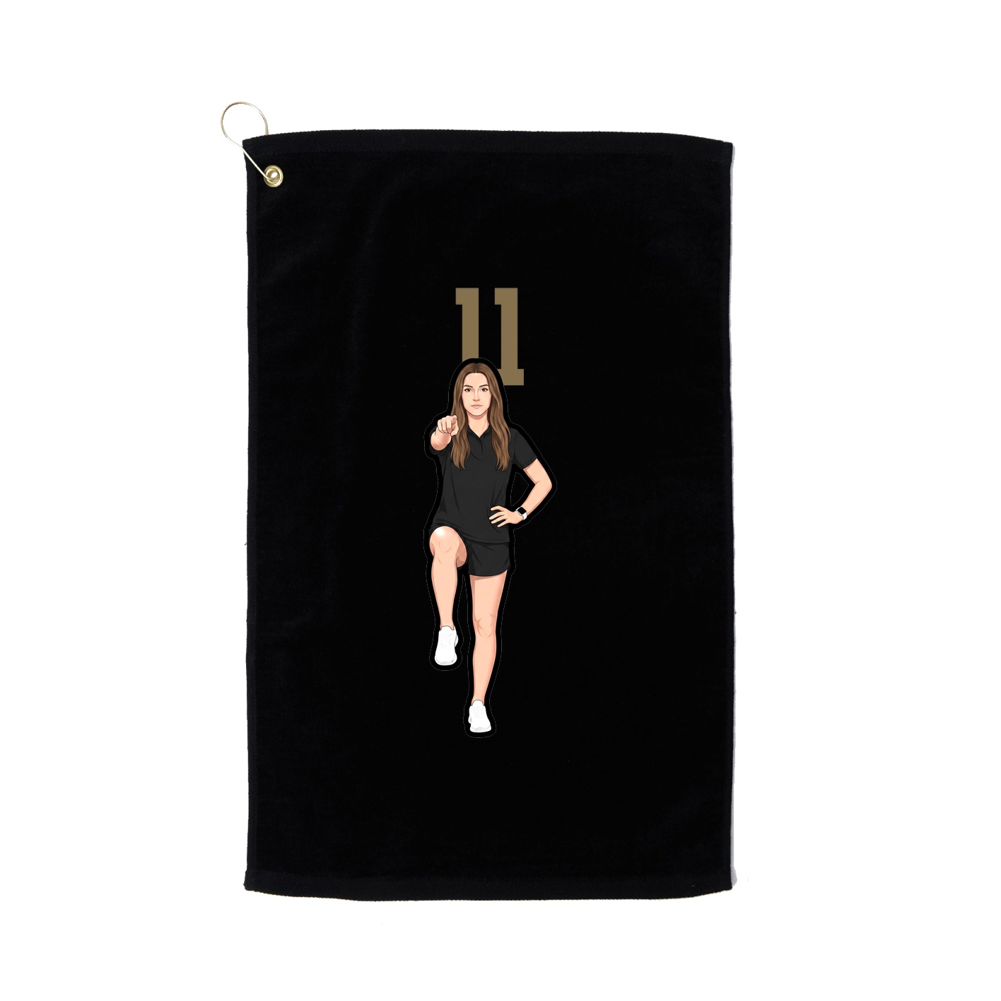 Golf Towel — Number Top in Black