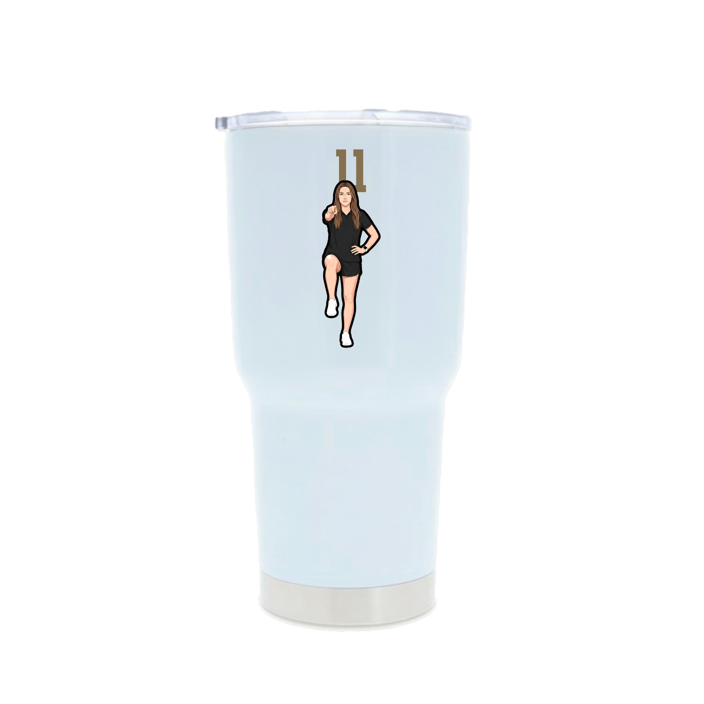 30oz Stainless Steel Tumbler — Number Top in White
