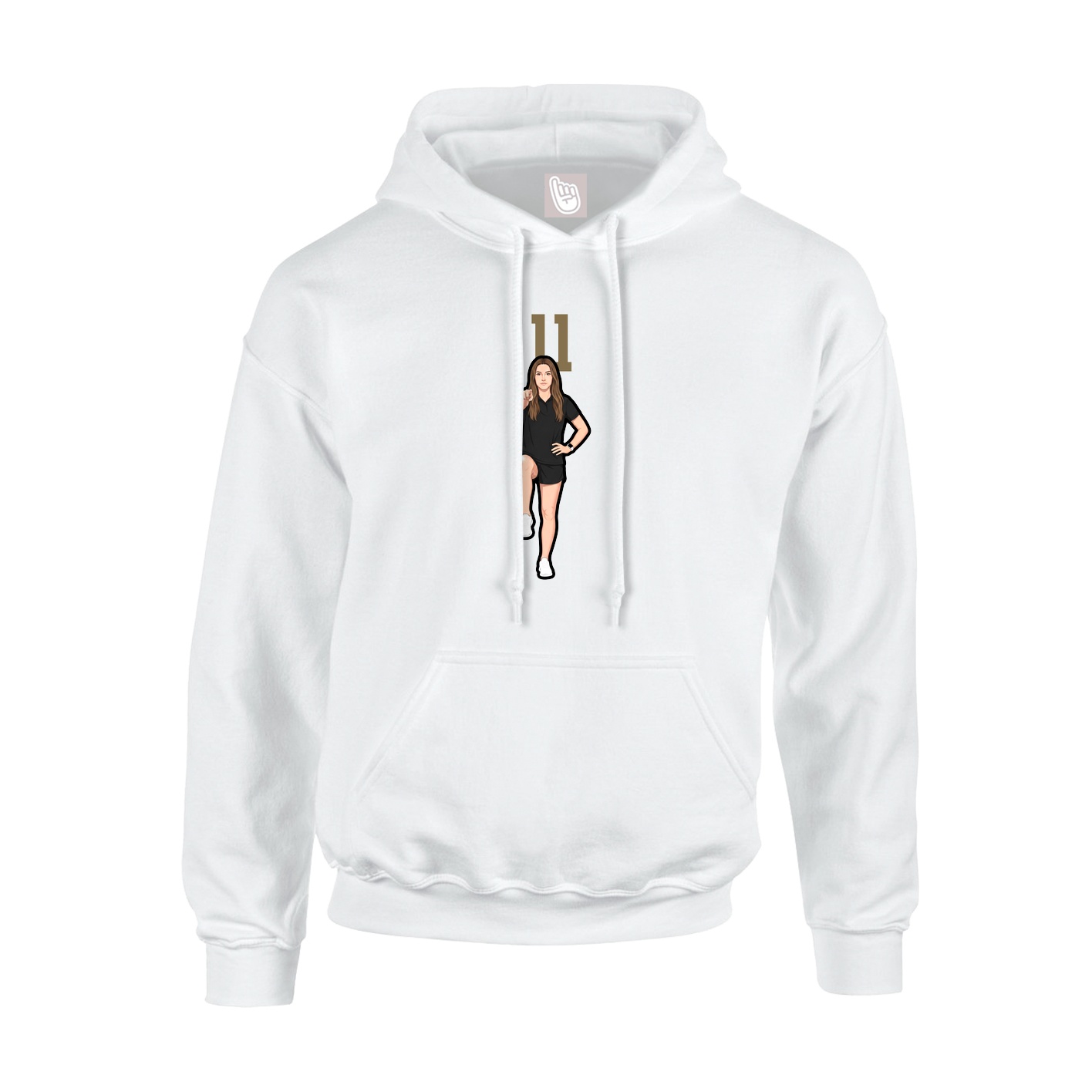 Youth Hoodie — Number Top in White
