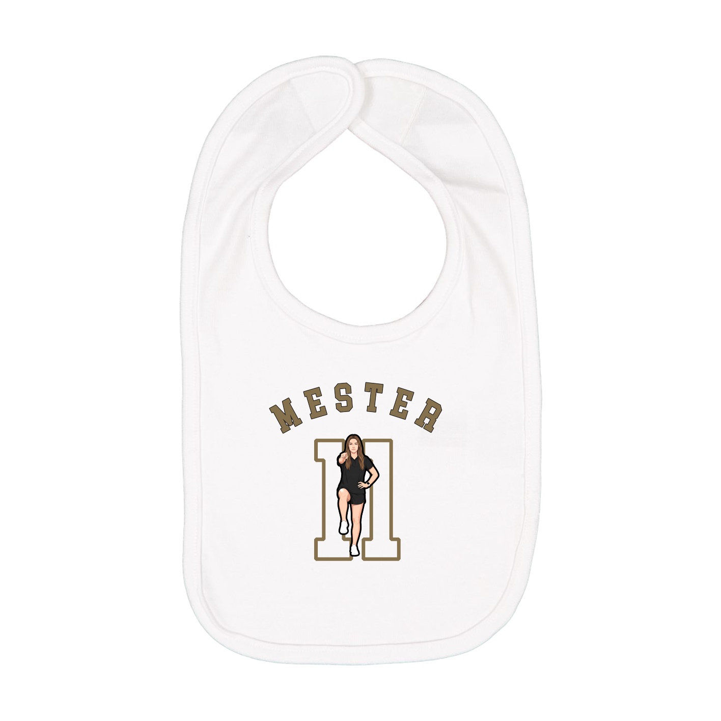 Infant Bib — Shirsey Arch in White