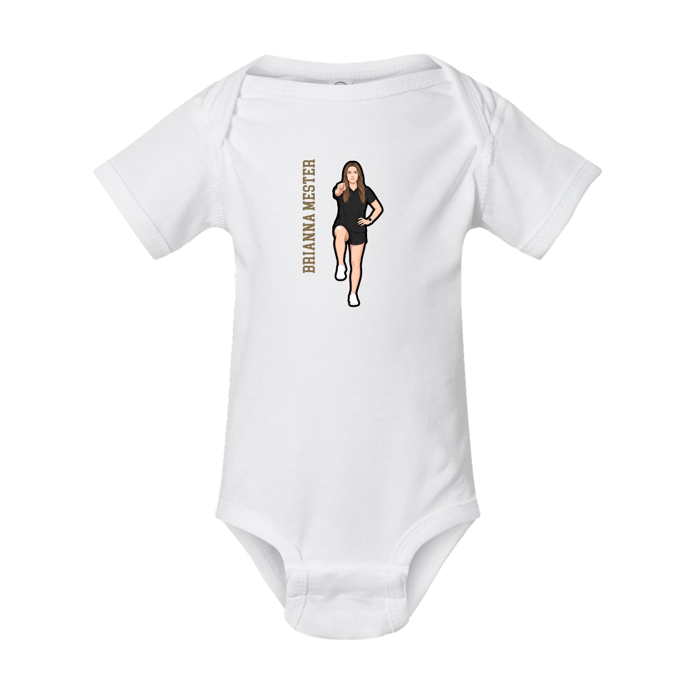 Baby Onesie — Name Vertical in White