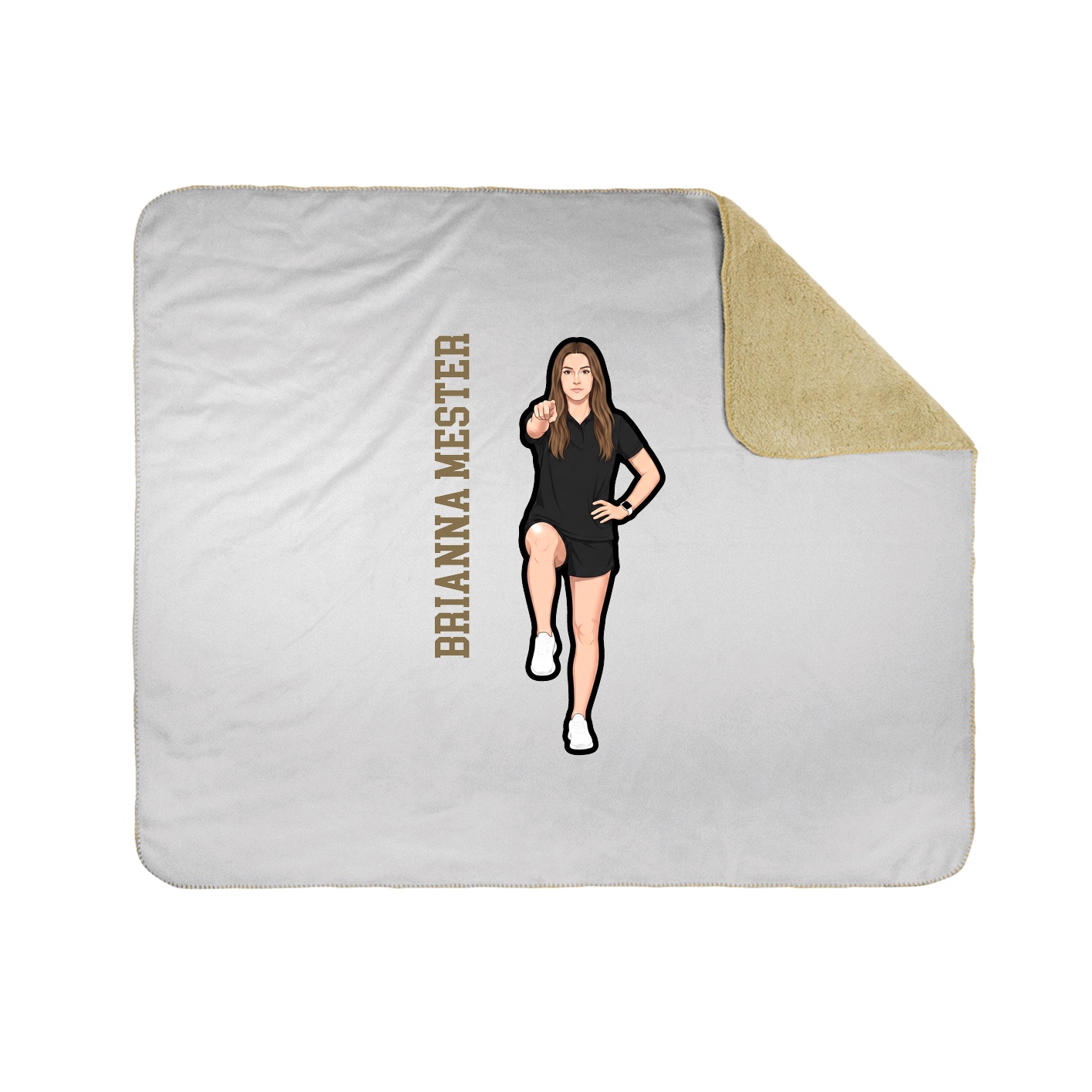 Throw Blanket — Name Vertical in White