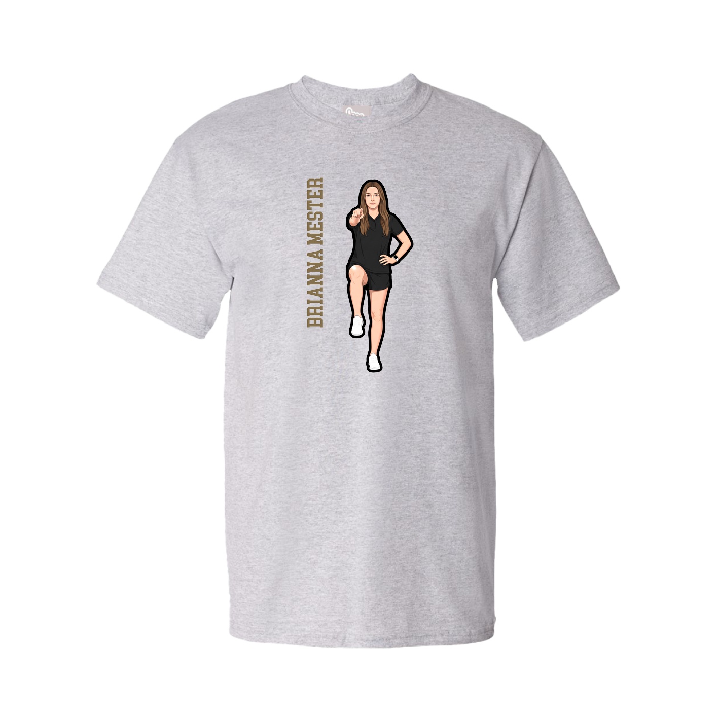 Youth Tee — Name Vertical in Grey