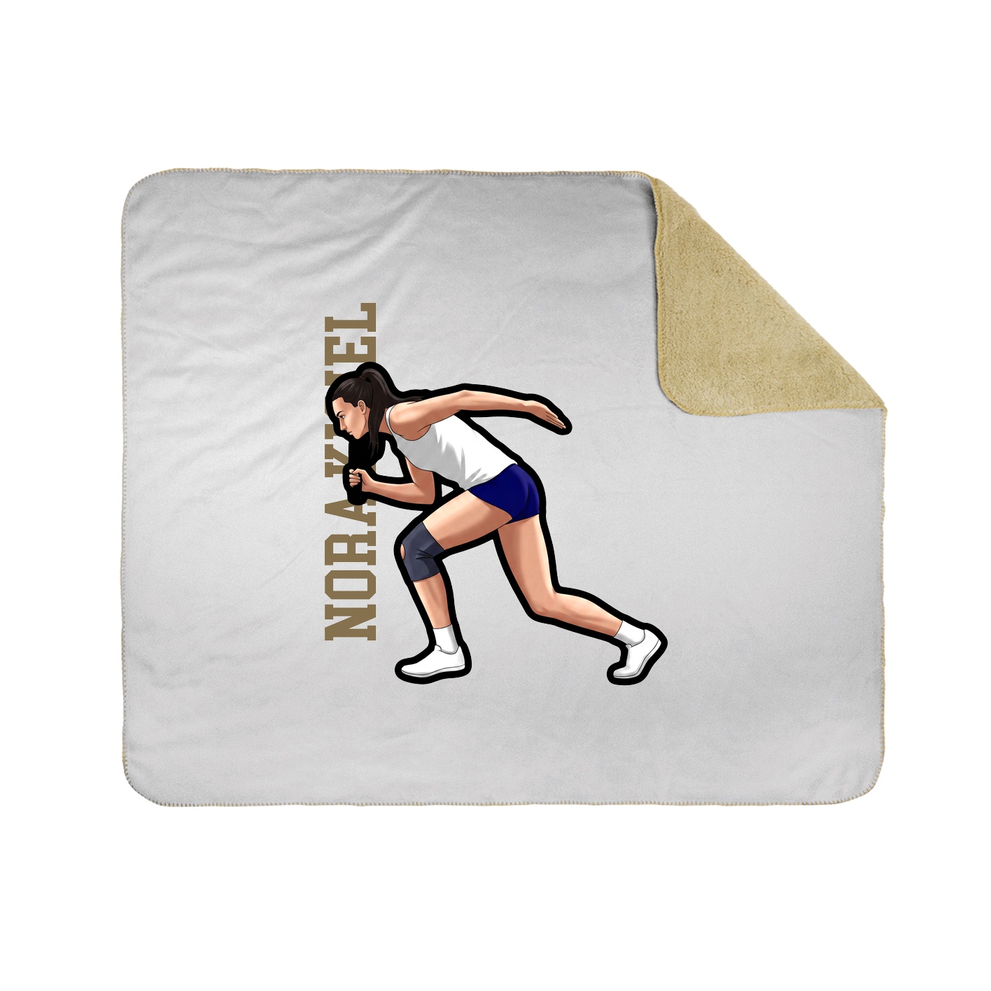 Throw Blanket — Name Vertical in White