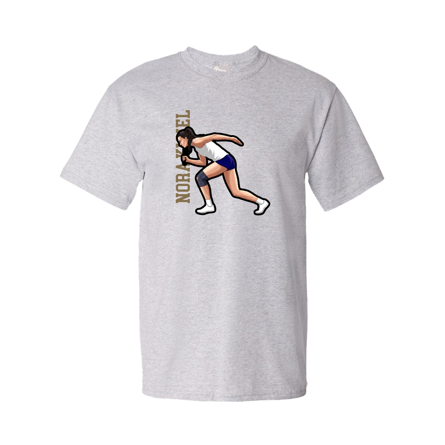 Tee — Name Vertical in Grey