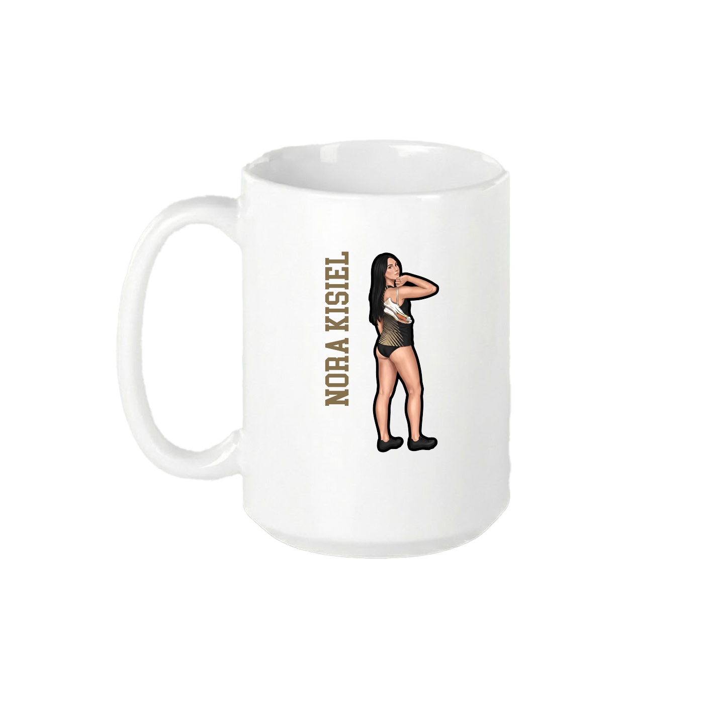 15oz Coffee Mug — Name Vertical in White
