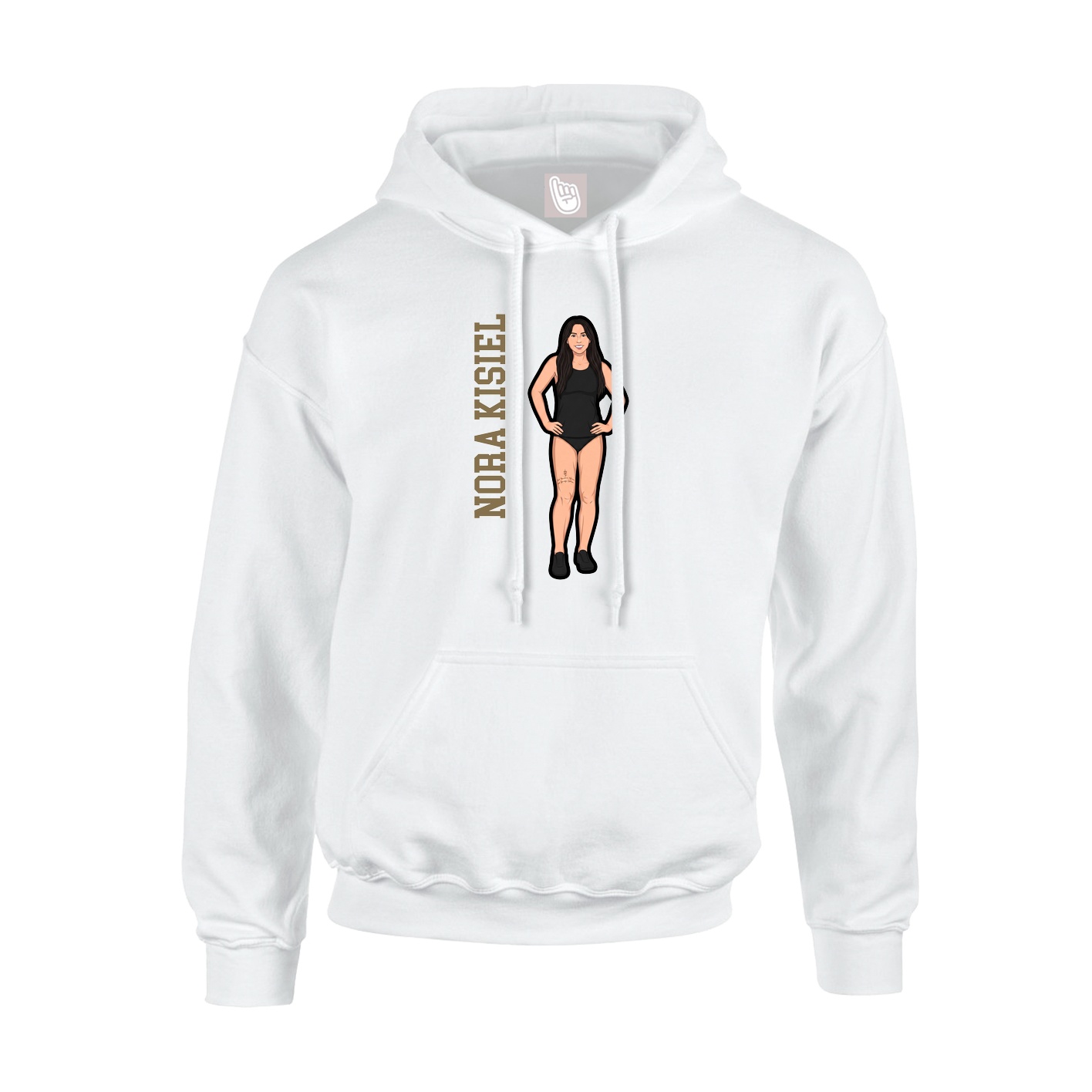 Youth Hoodie — Name Vertical in White
