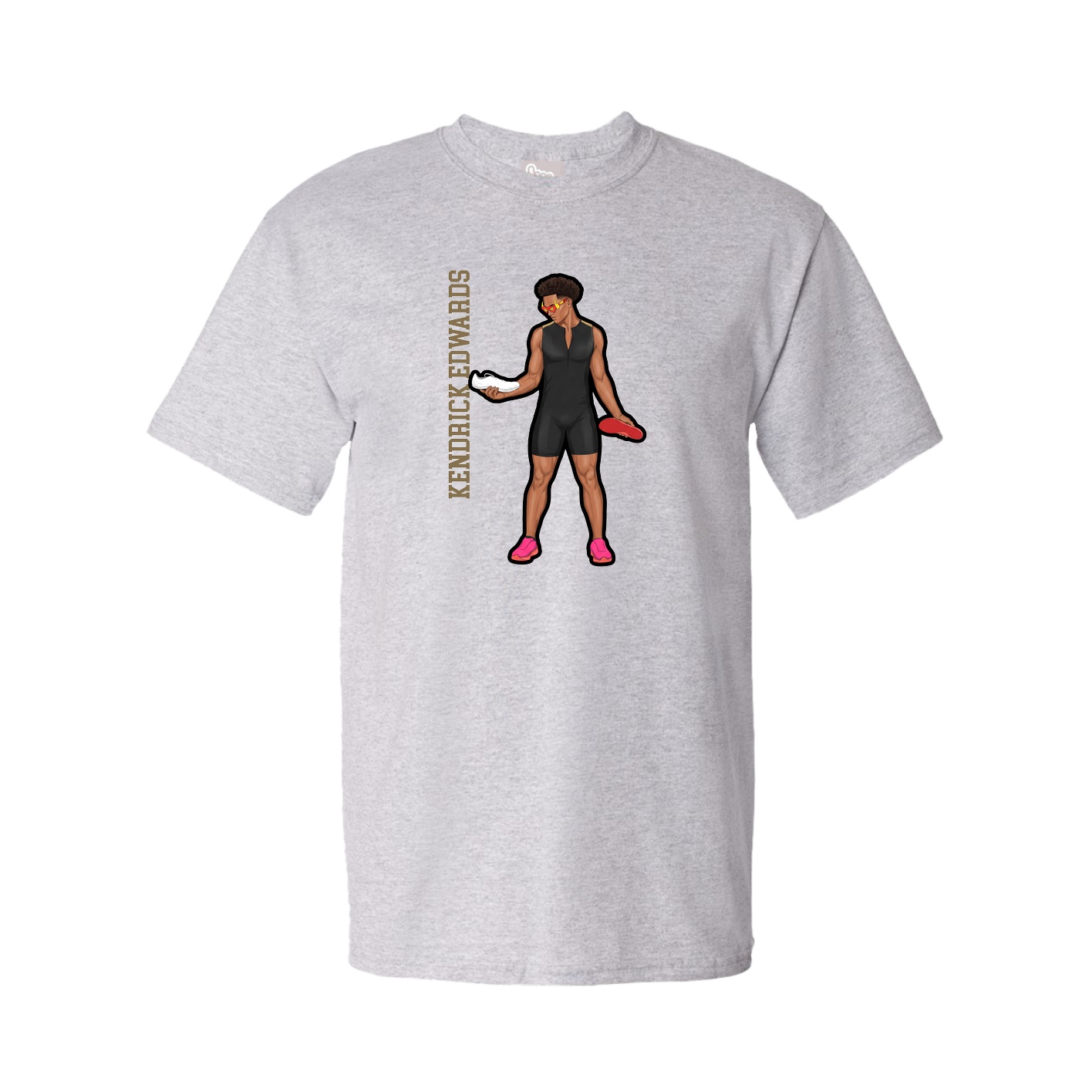 Tee — Name Vertical in Grey