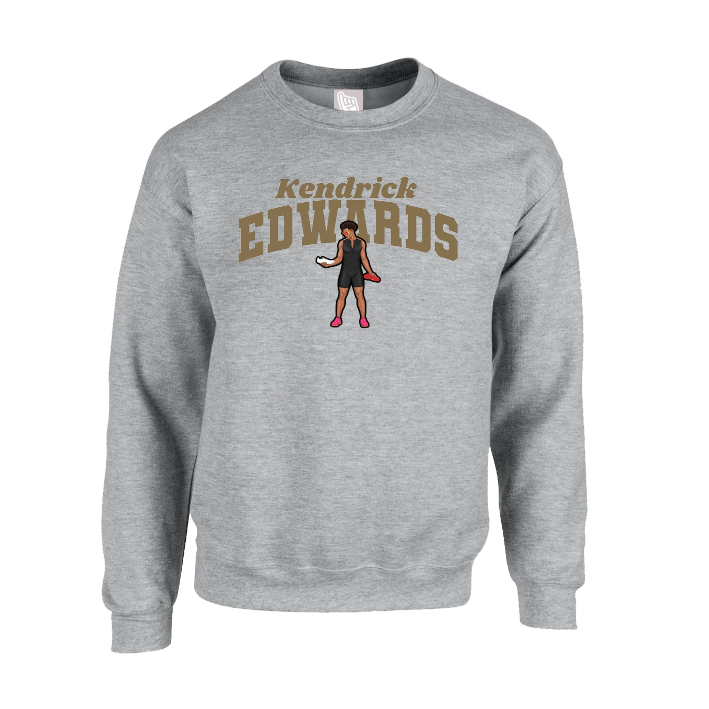 Fleece Crew — Signature Arch in Grey