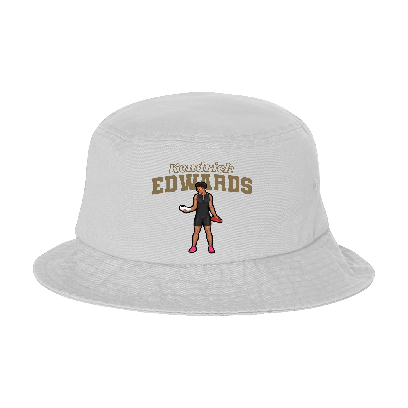 Bucket Cap — Name Arch in White