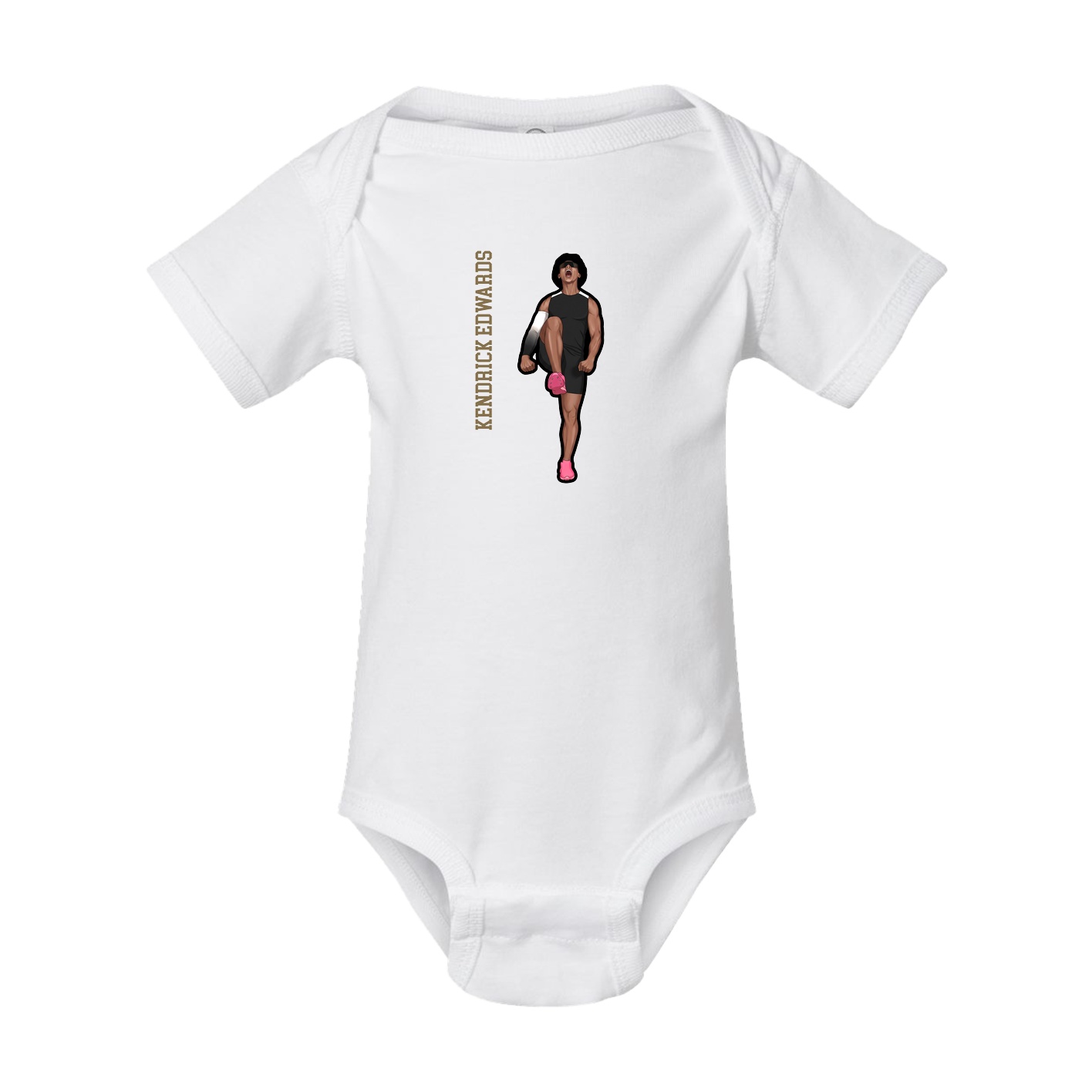 Baby Onesie — Name Vertical in White