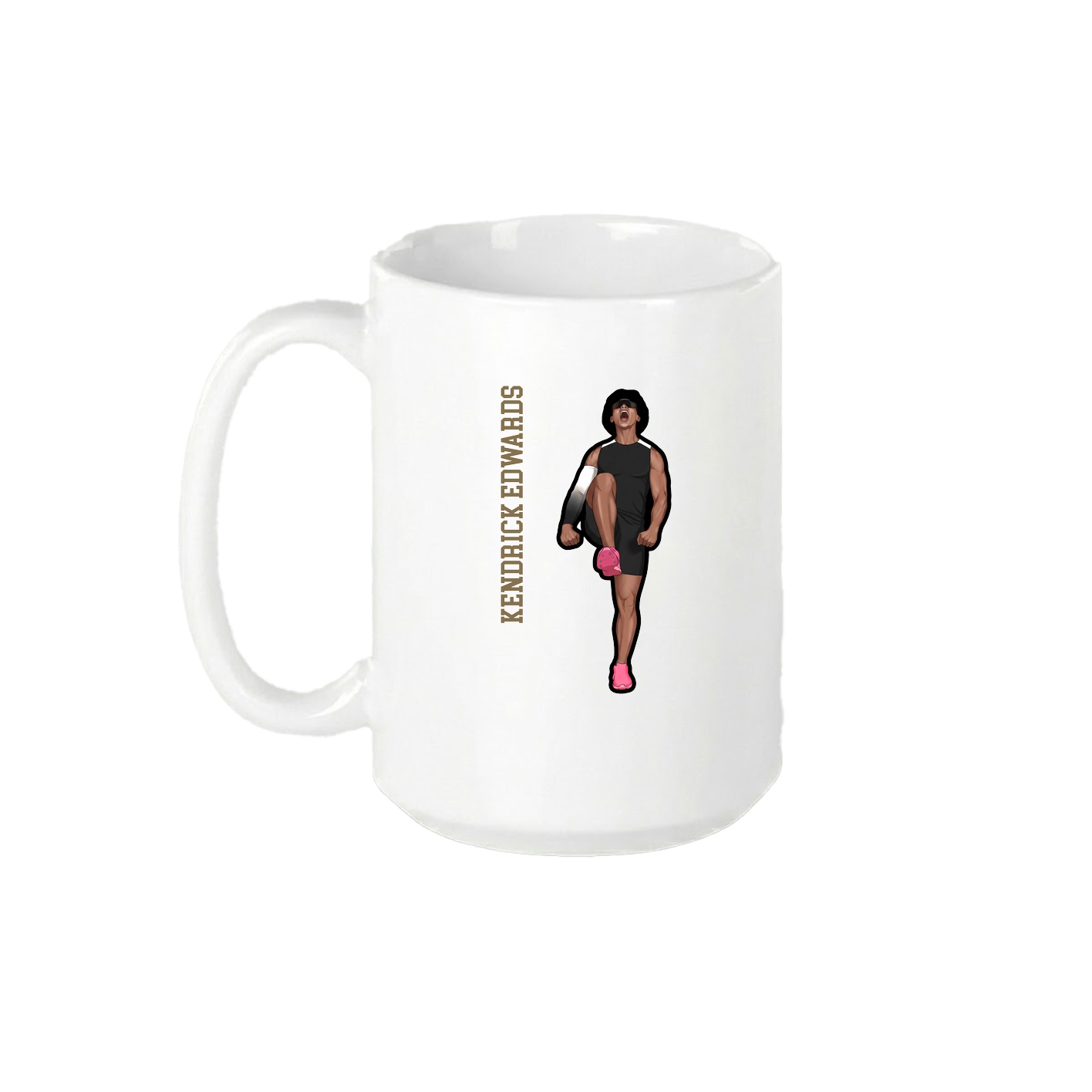 15oz Coffee Mug — Name Vertical in White