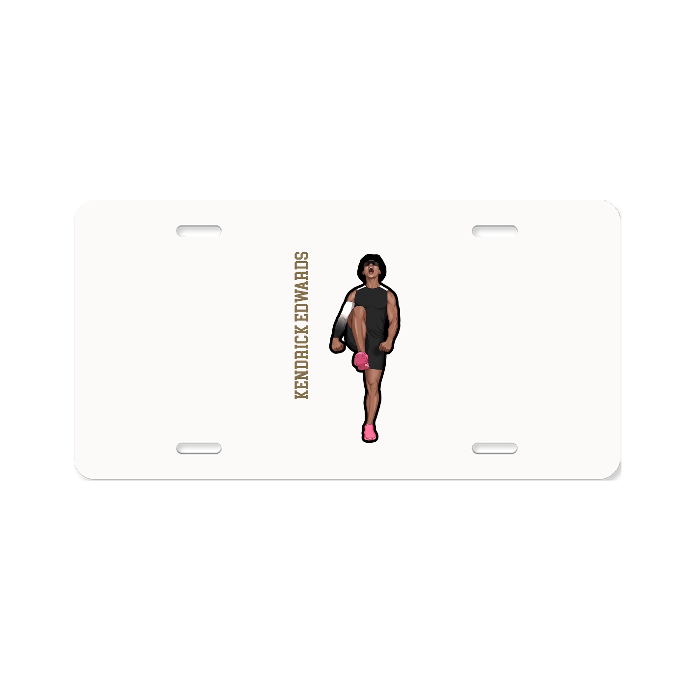License Plate — Name Vertical in Classic