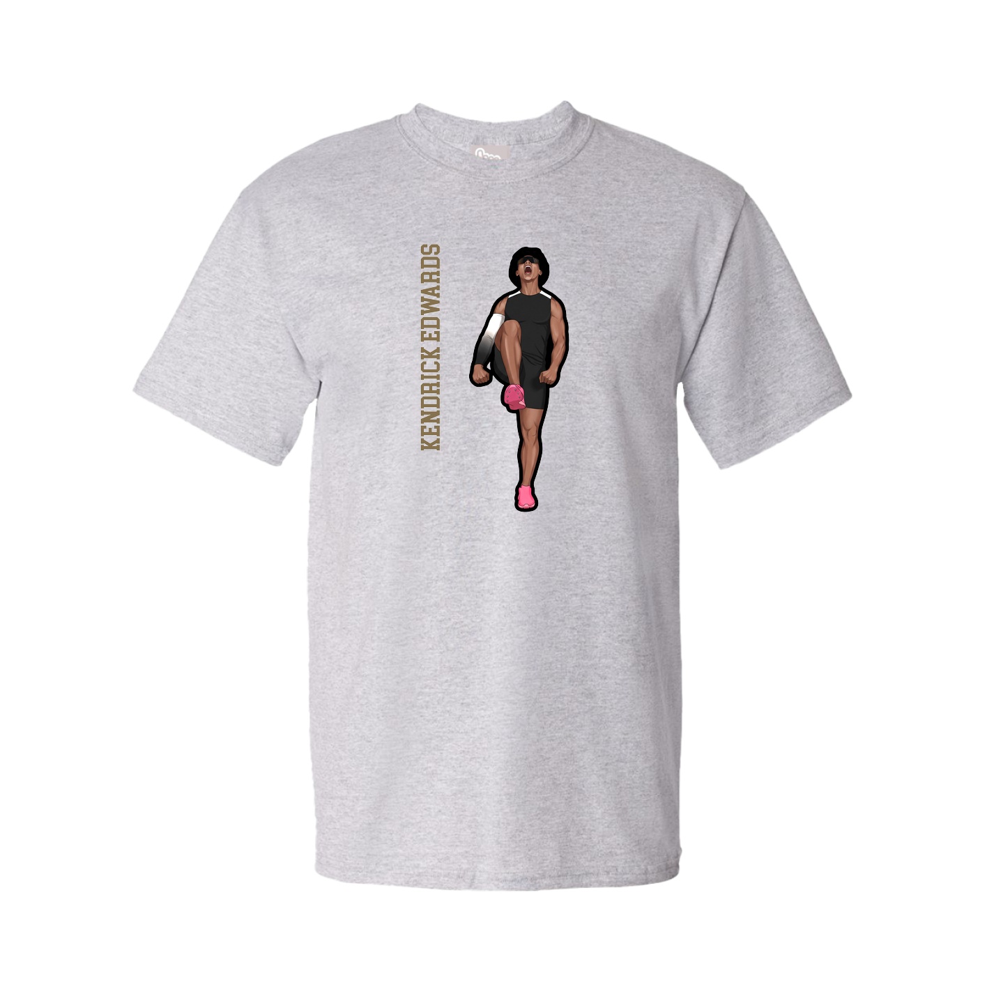 Tee — Name Vertical in Grey
