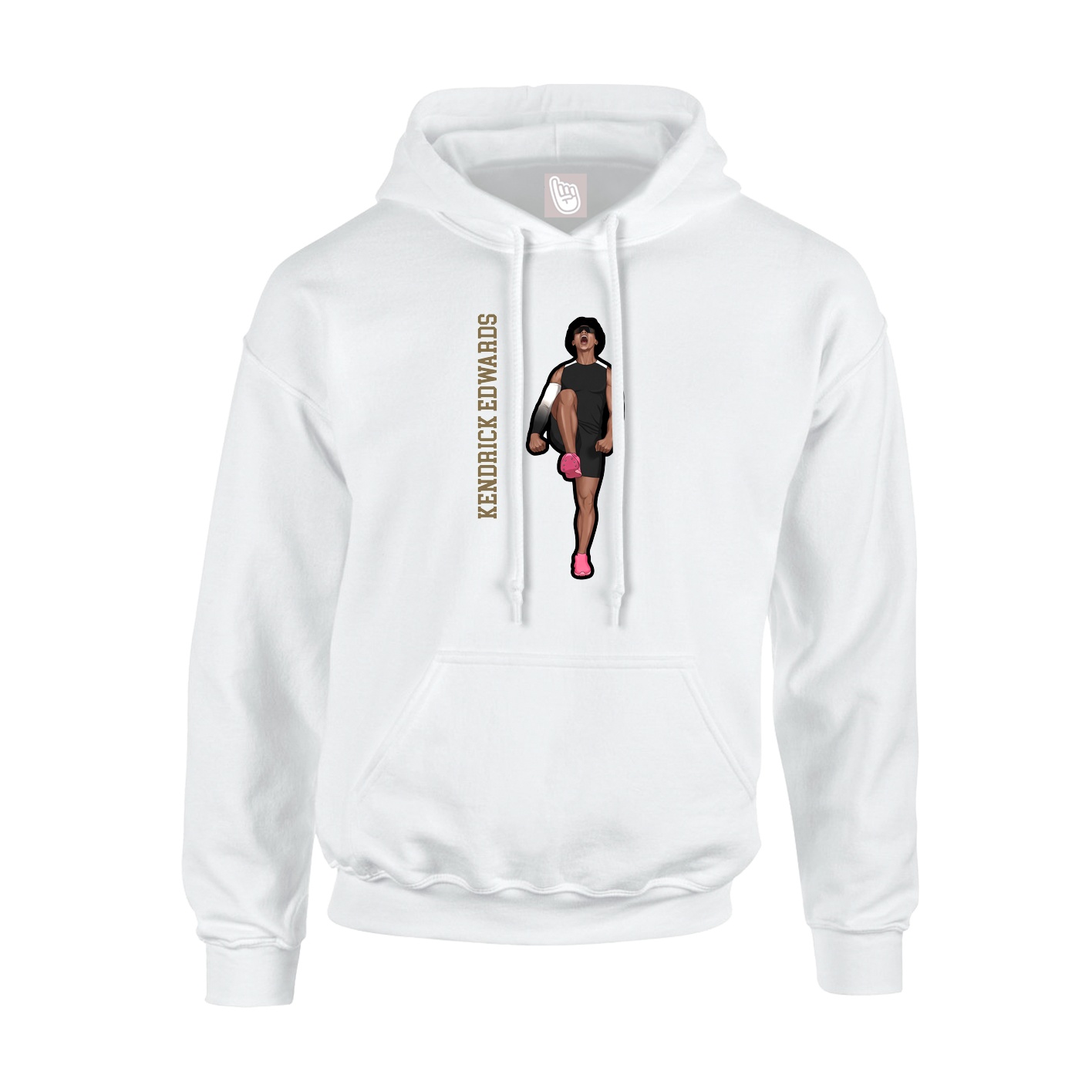 Hoodie — Name Vertical in White
