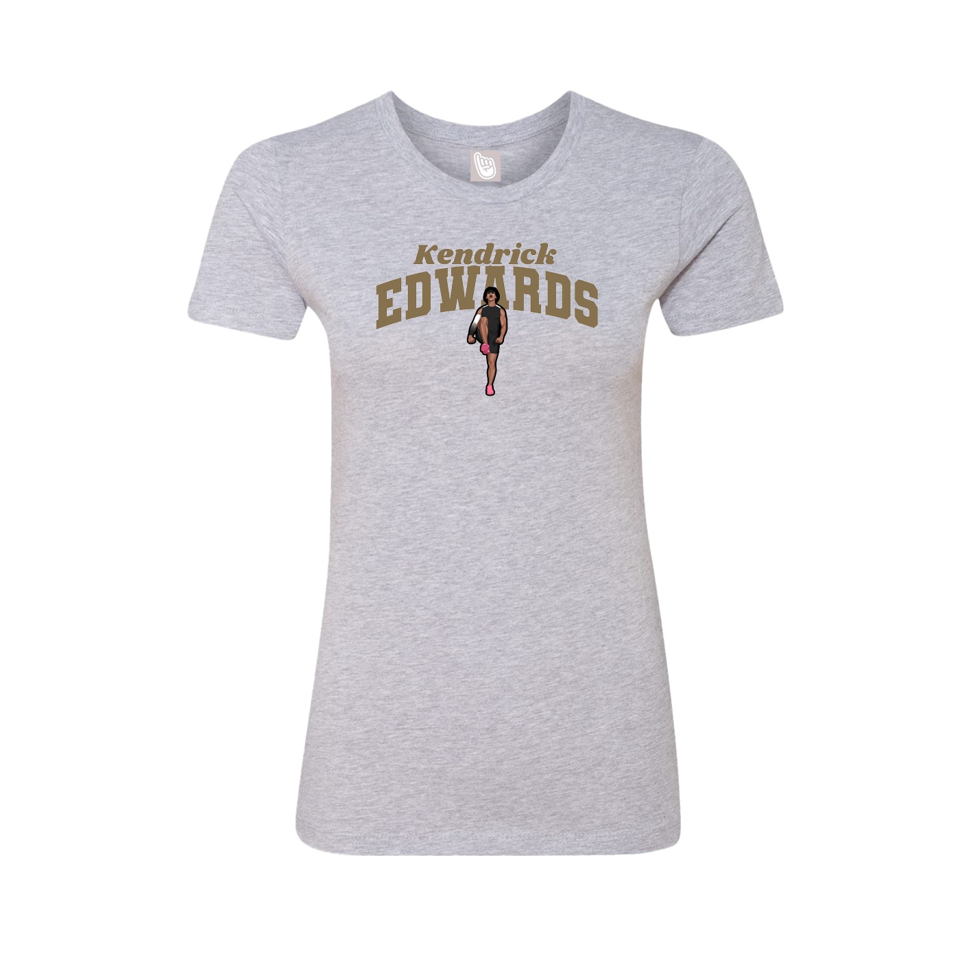 Fitted Women's Tee — Signature Arch in Grey
