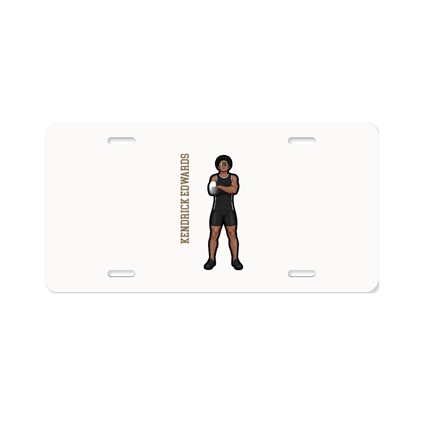 License Plate — Name Vertical in Classic