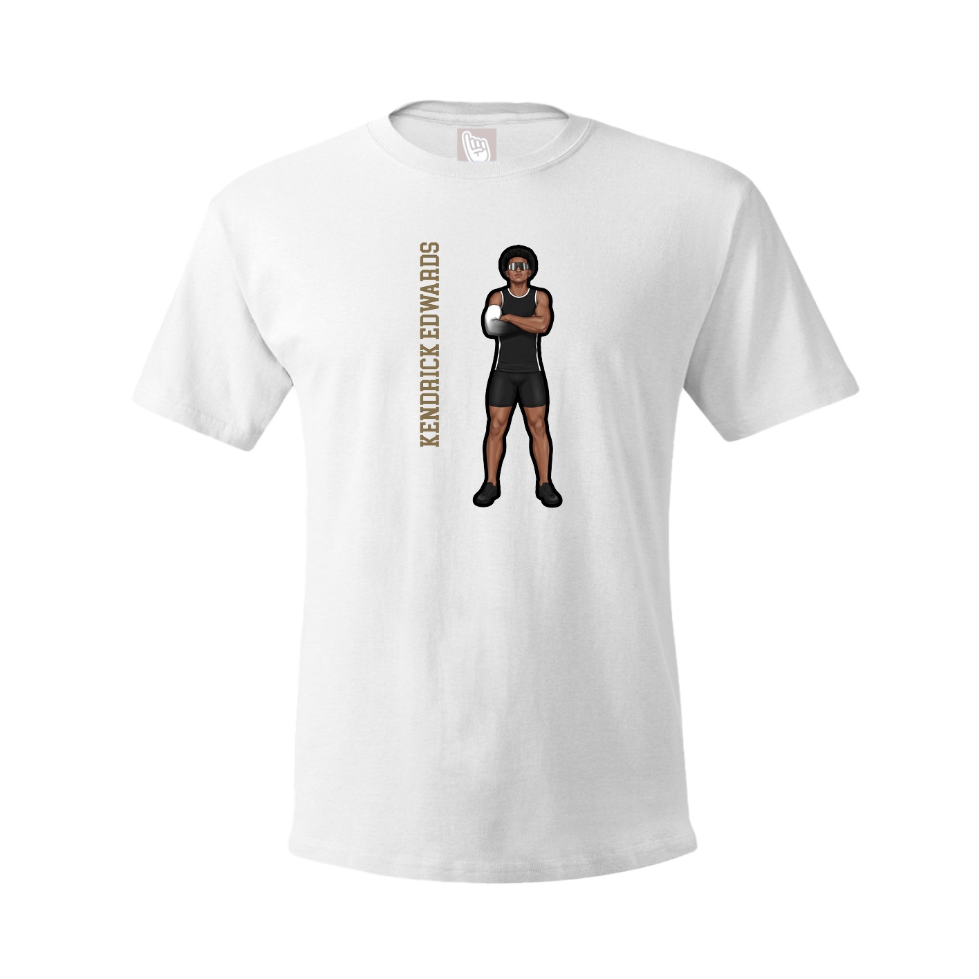 Tee — Name Vertical in White
