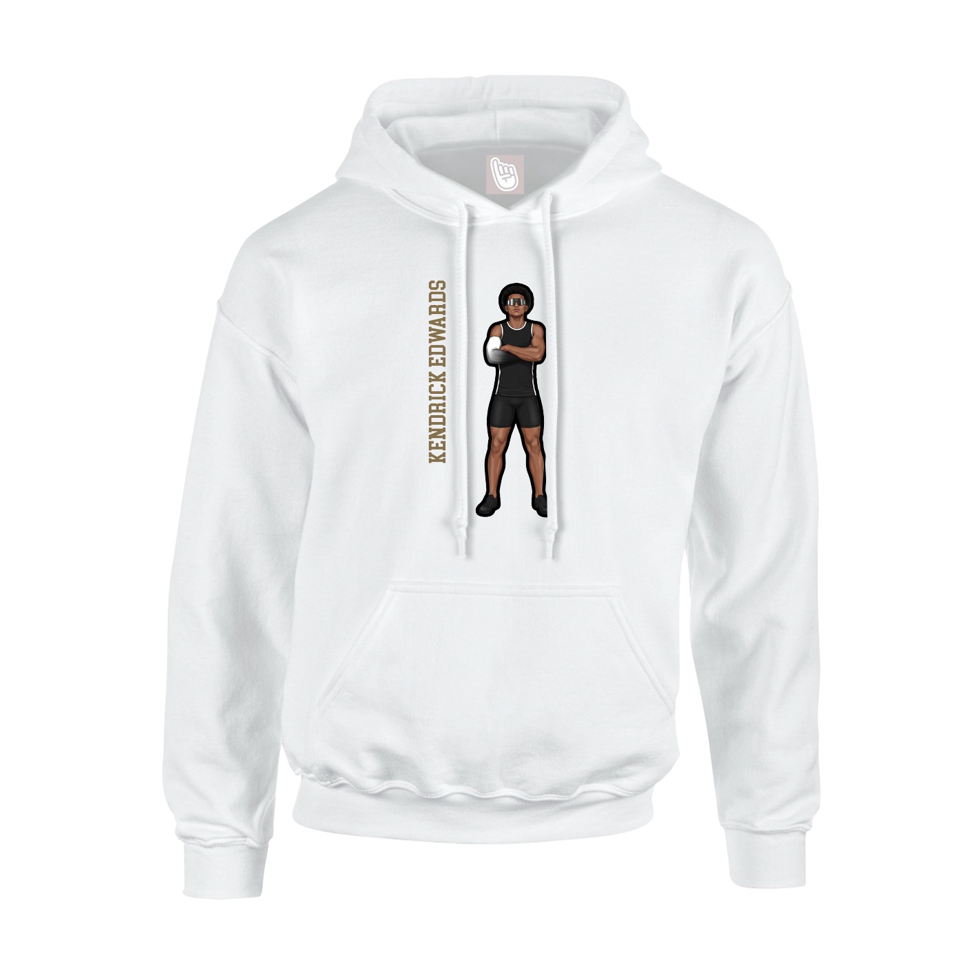 Hoodie — Name Vertical in White