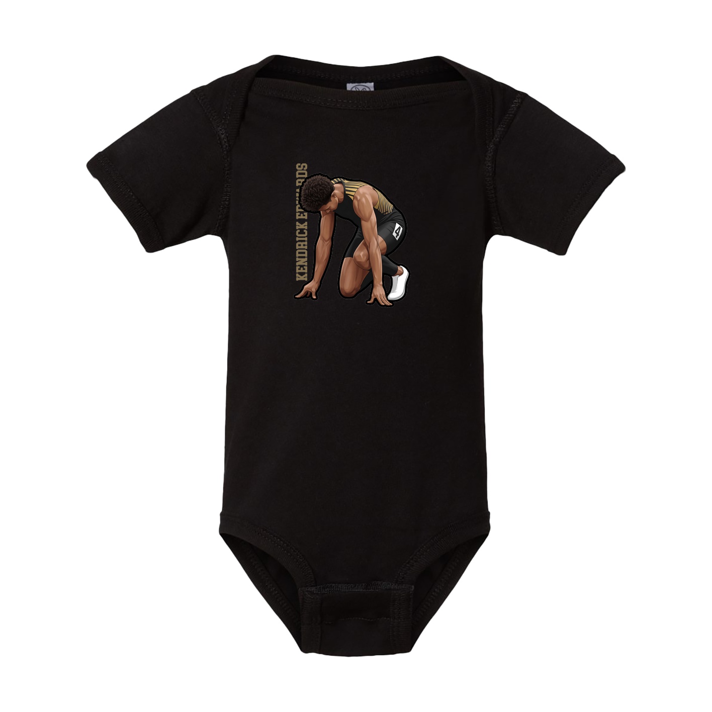 Baby Onesie — Name Vertical in Black