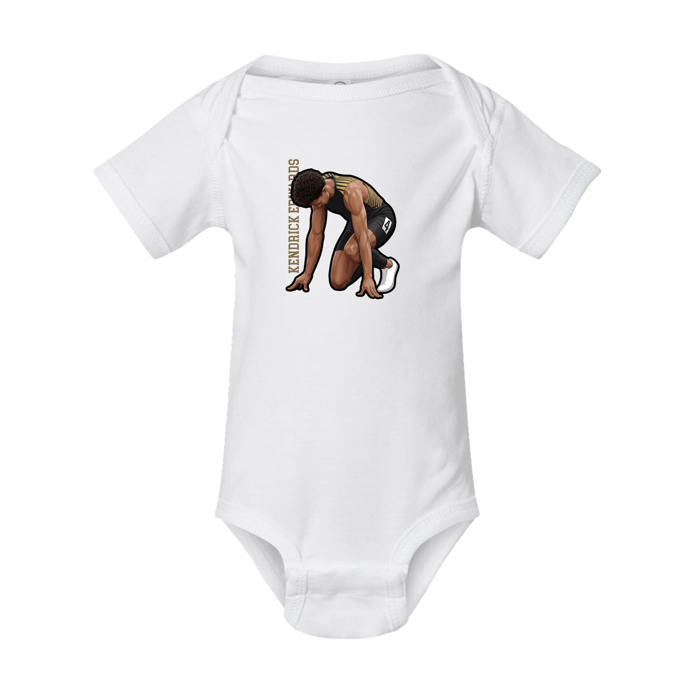 Baby Onesie — Name Vertical in White