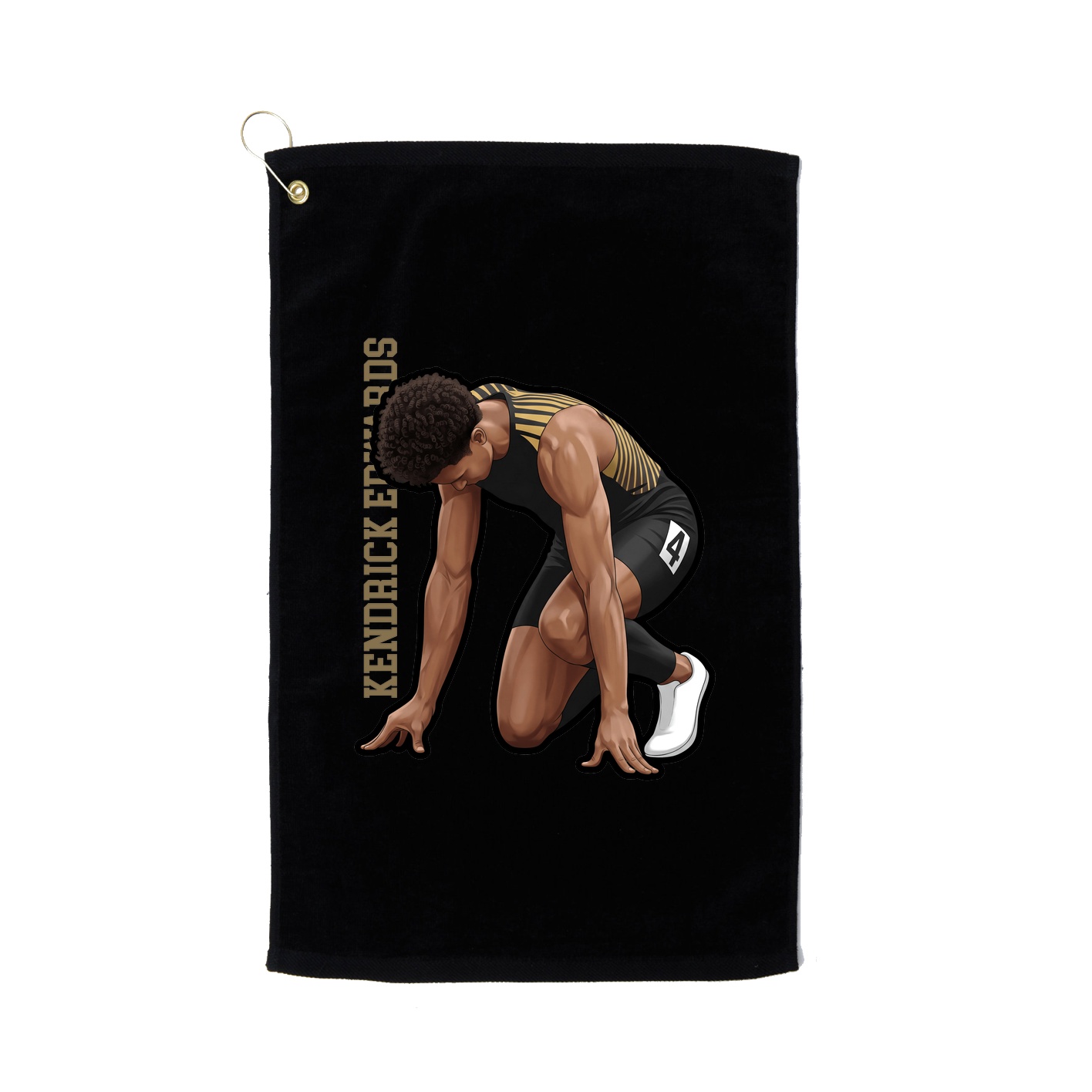 Golf Towel — Name Vertical in Black