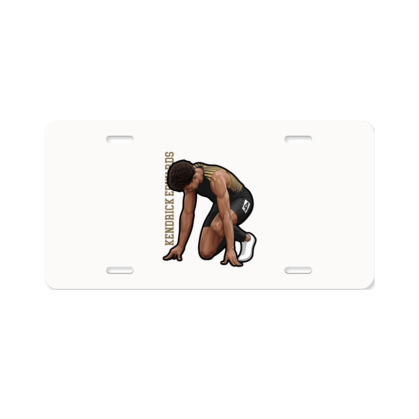 License Plate — Name Vertical in Classic