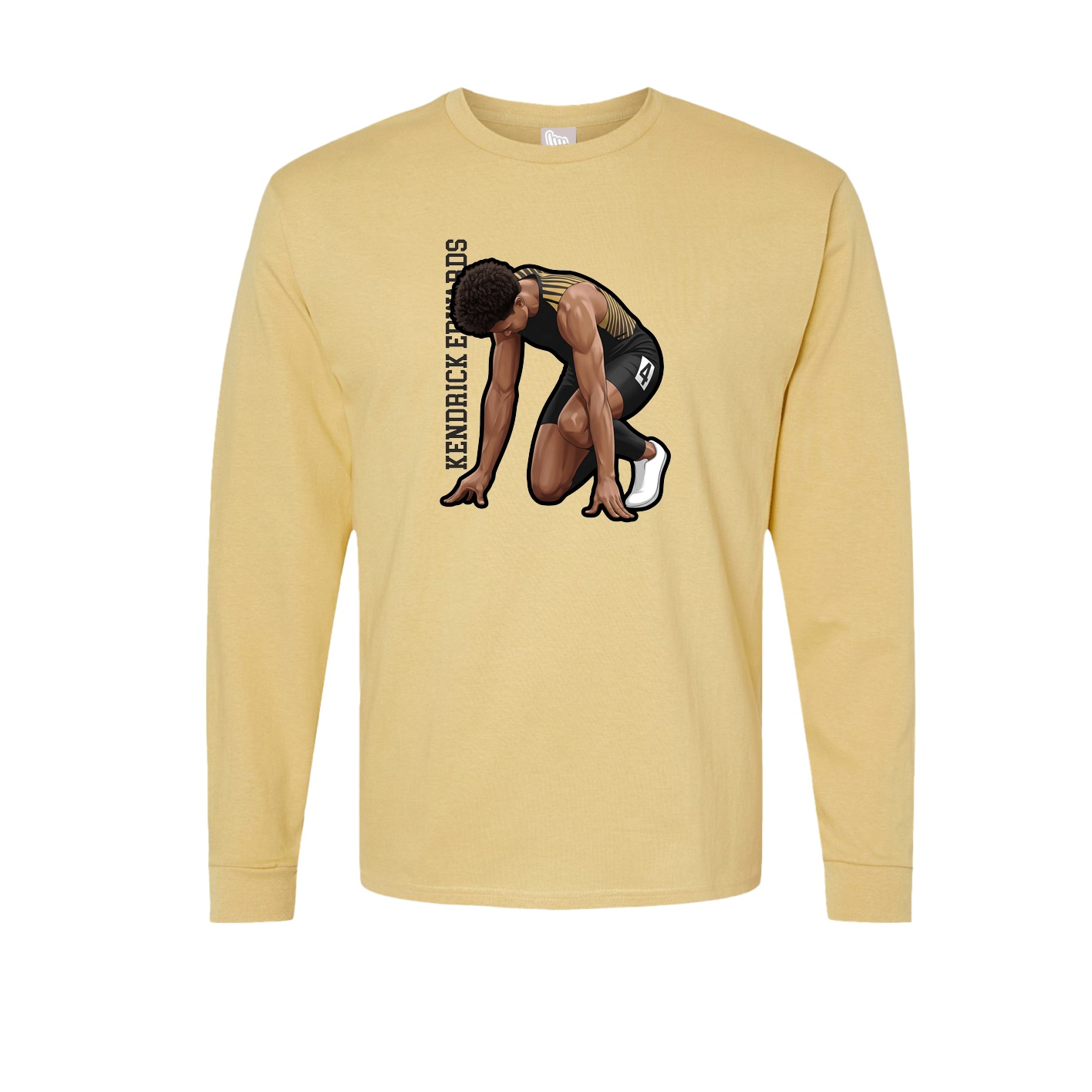 Long Sleeve Tee — Name Vertical in Vegas Gold