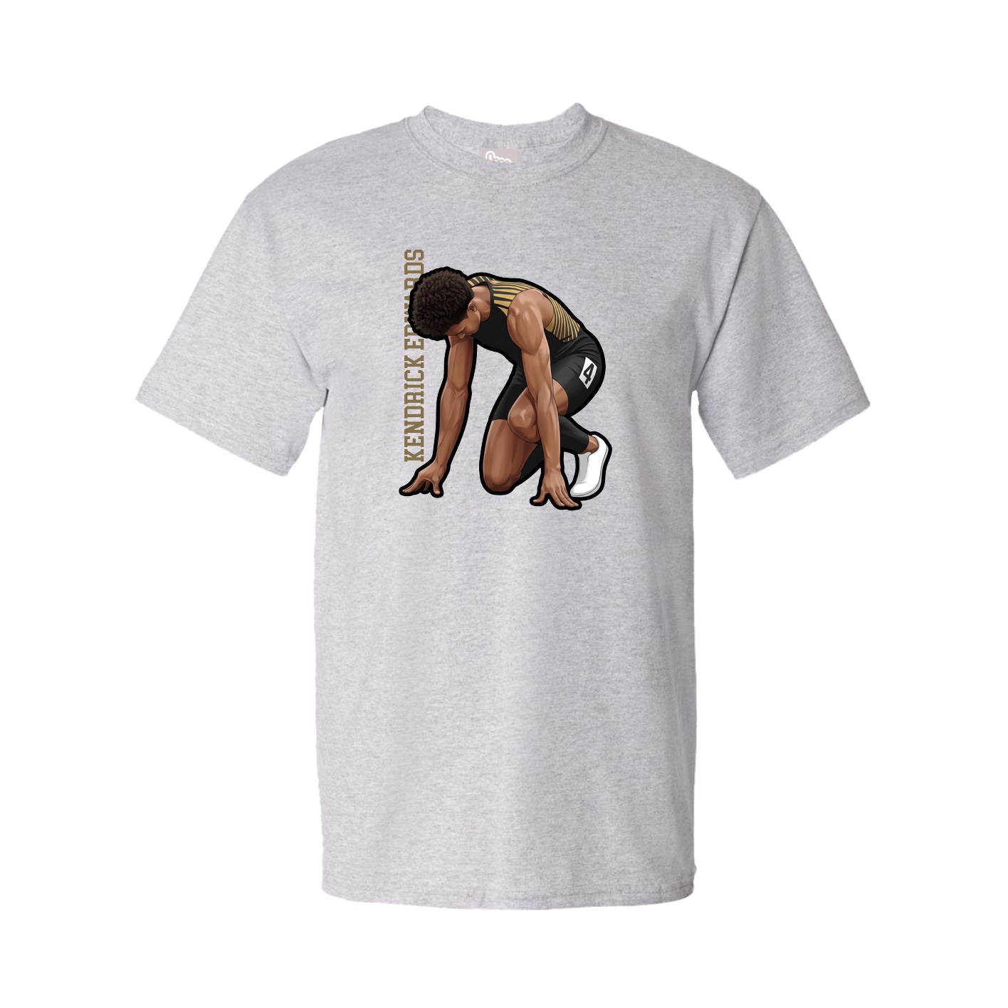 Youth Tee — Name Vertical in Grey