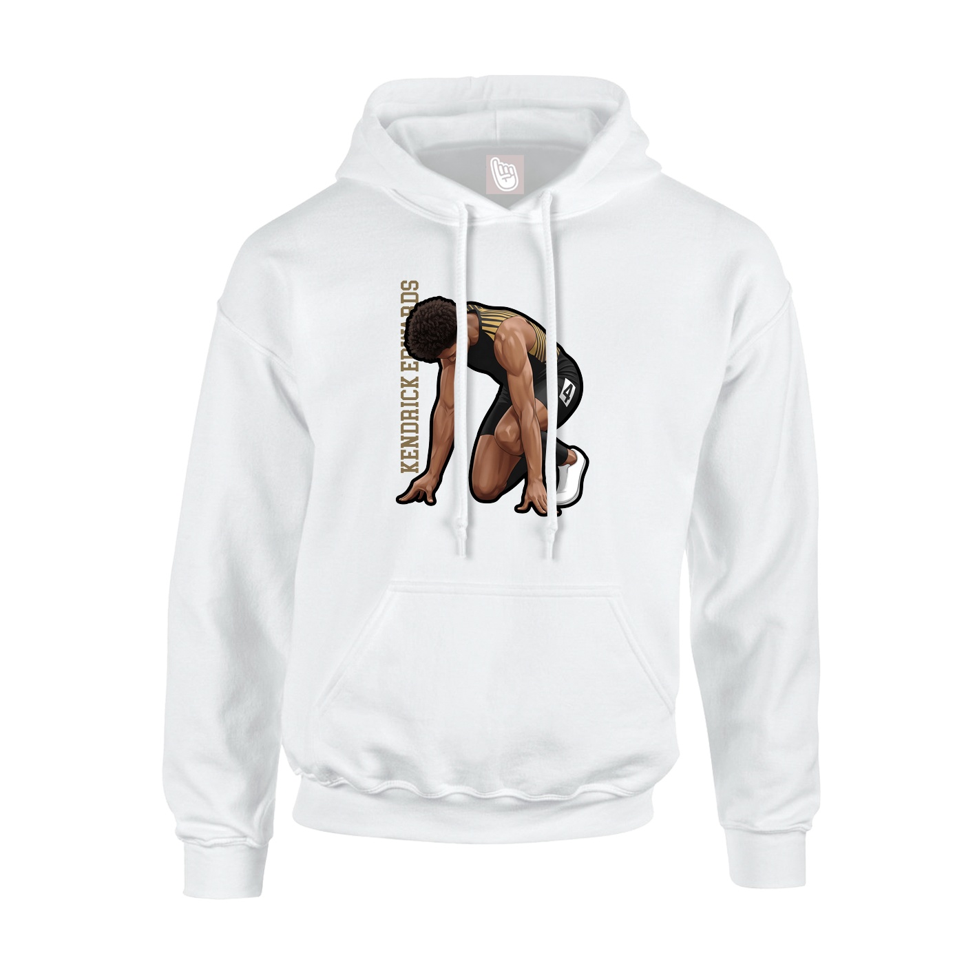 Youth Hoodie — Name Vertical in White