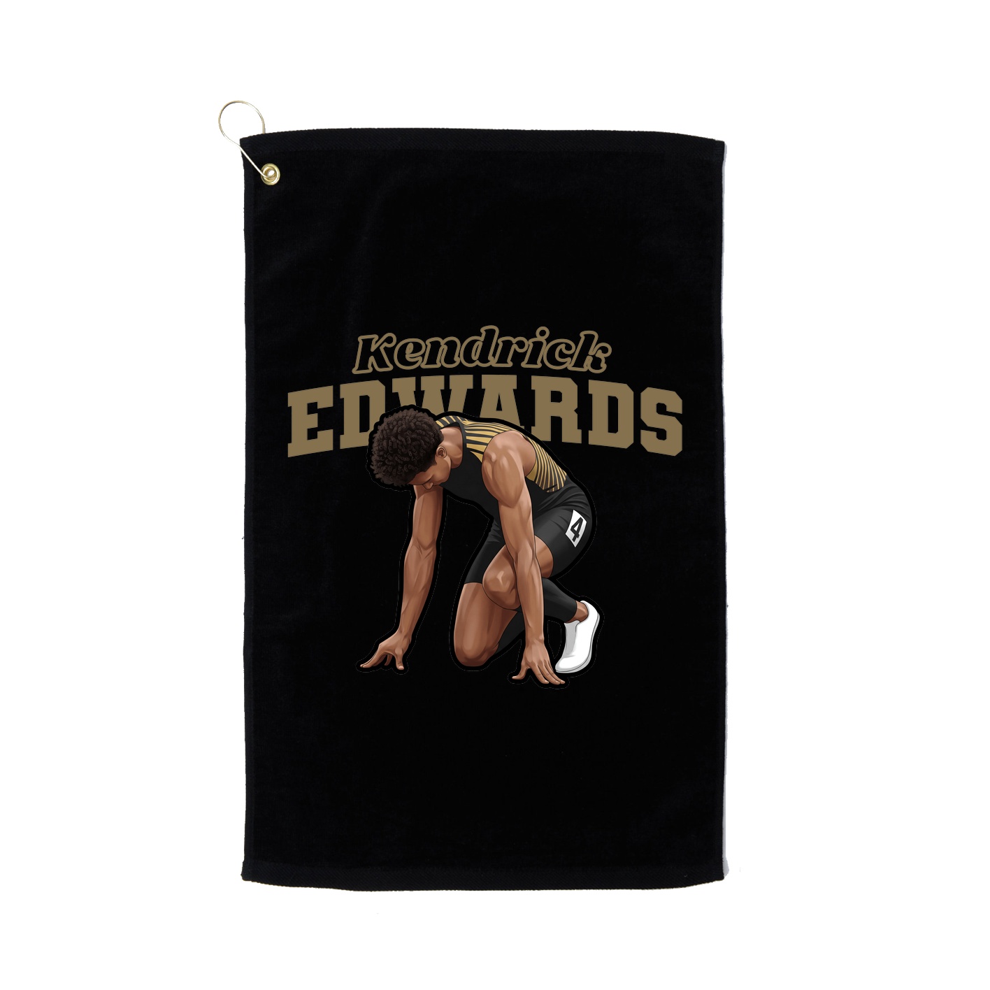 Golf Towel — Name Arch in Black